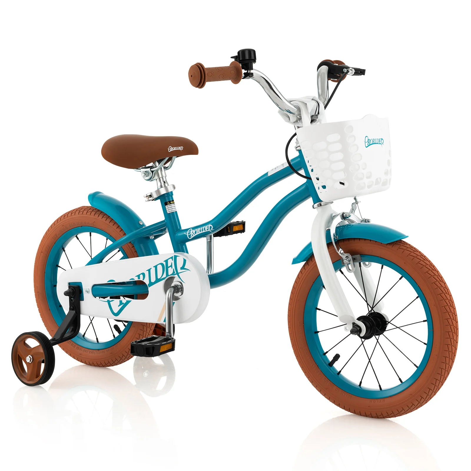 HONEY JOY Kids Bike, 18 Inch Boys Girls Bike for 3-8 Years w/Training Wheels, Adjustable Handlebar & Seat - Image 10
