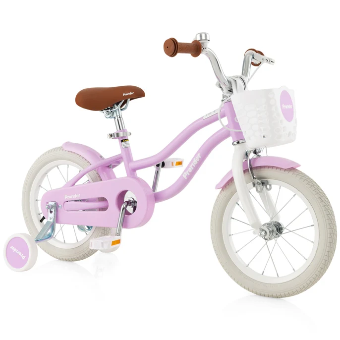 HONEY JOY Kids Bike, 14 Inch Boys Girls Bike for 3-8 Years w/Training Wheels, Adjustable Handlebar & Seat - Image 18