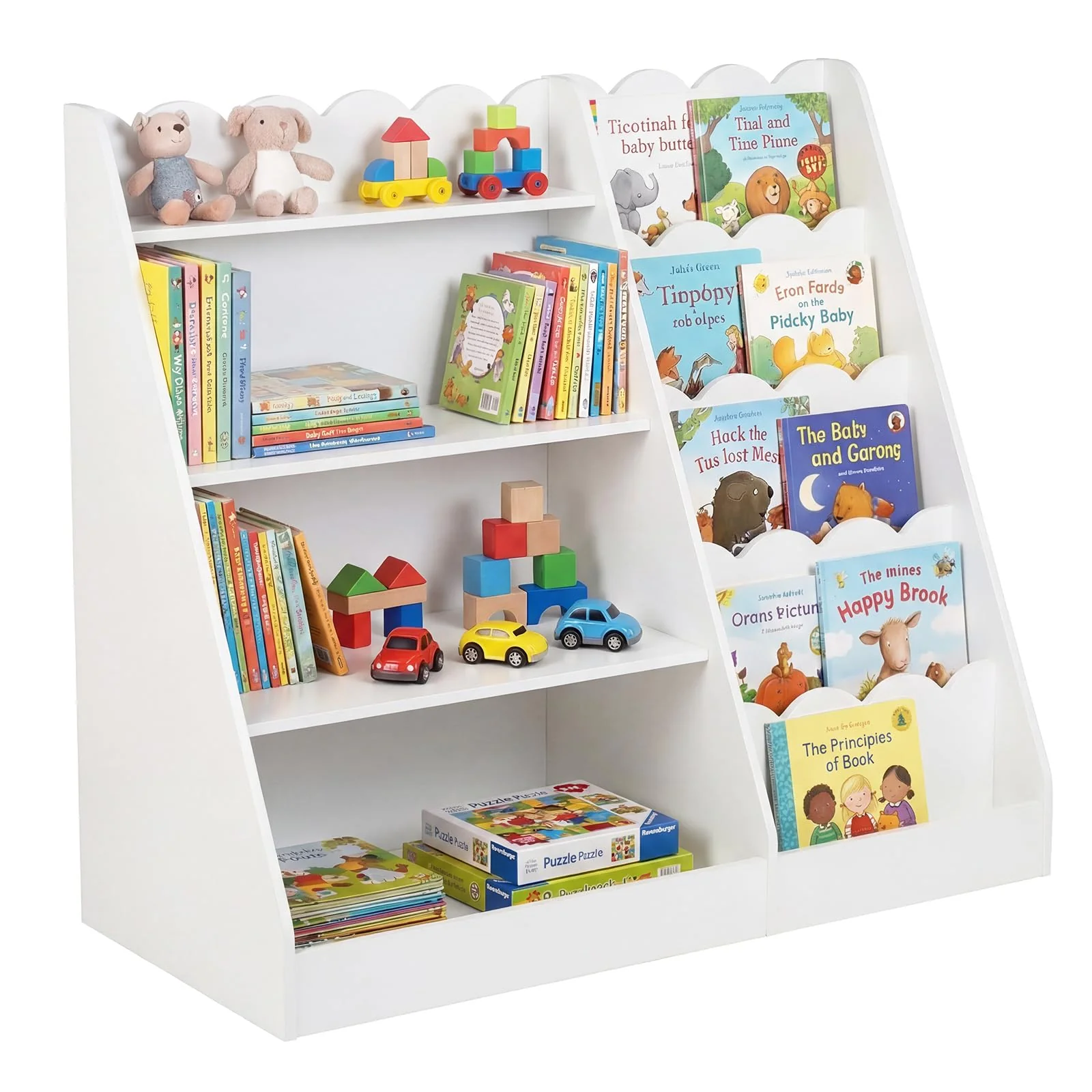 HONEY JOY Kids Bookshelf, Toddler Bookcase Toy Organizer