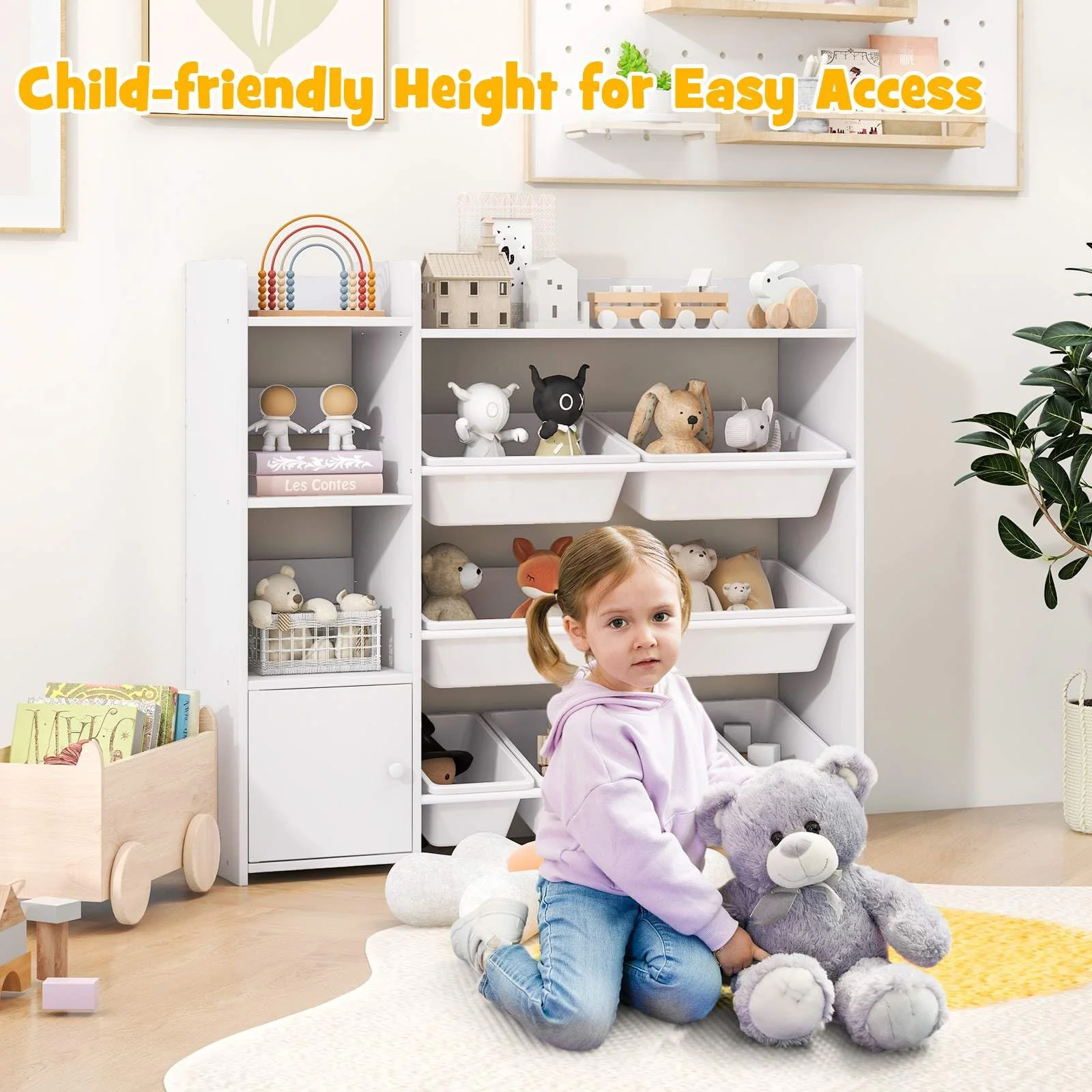 HONEY JOY Kids Bookshelf, Toy Storage Organiser - Image 2