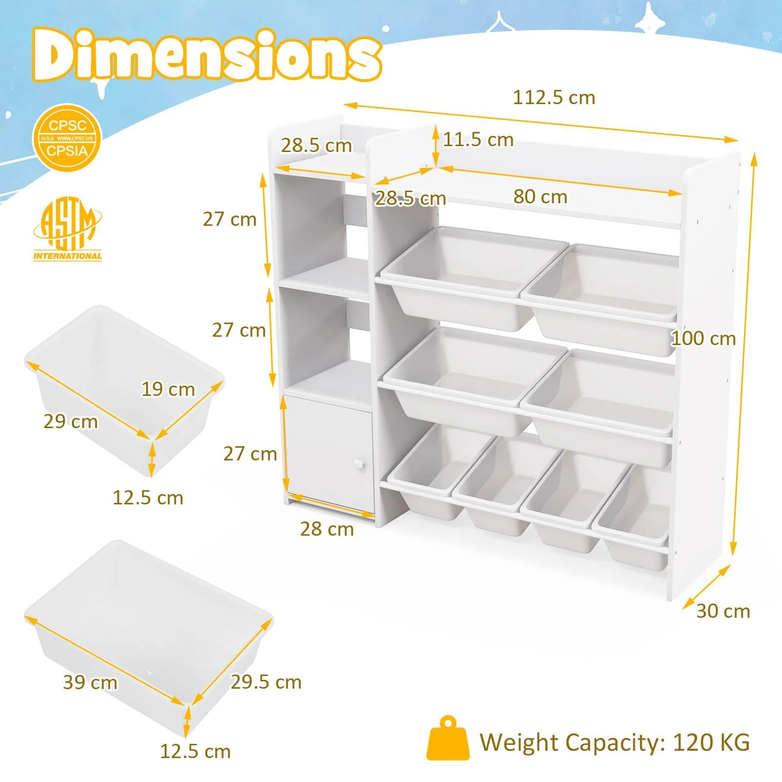 HONEY JOY Kids Bookshelf, Toy Storage Organiser - Image 3