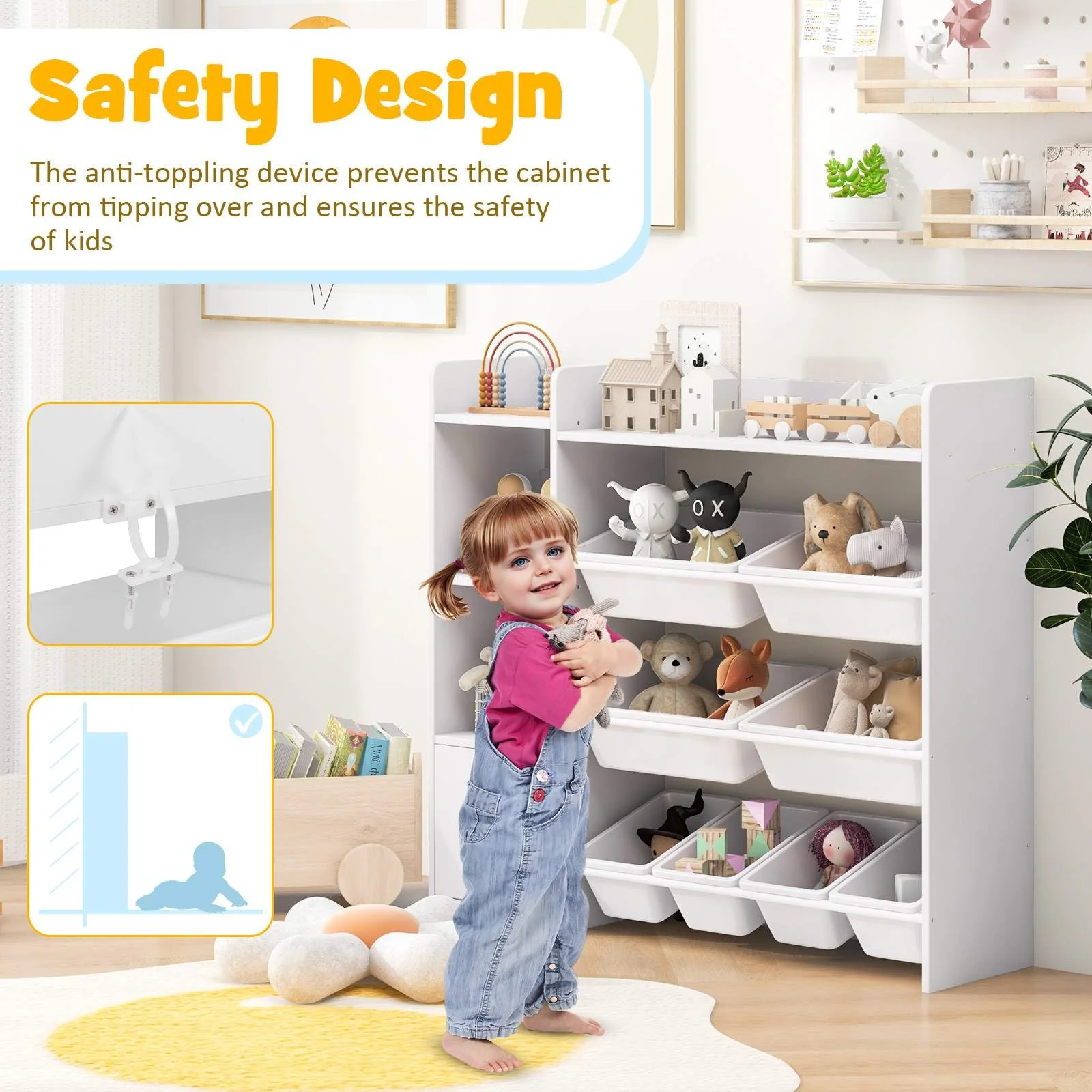 HONEY JOY Kids Bookshelf, Toy Storage Organiser - Image 4