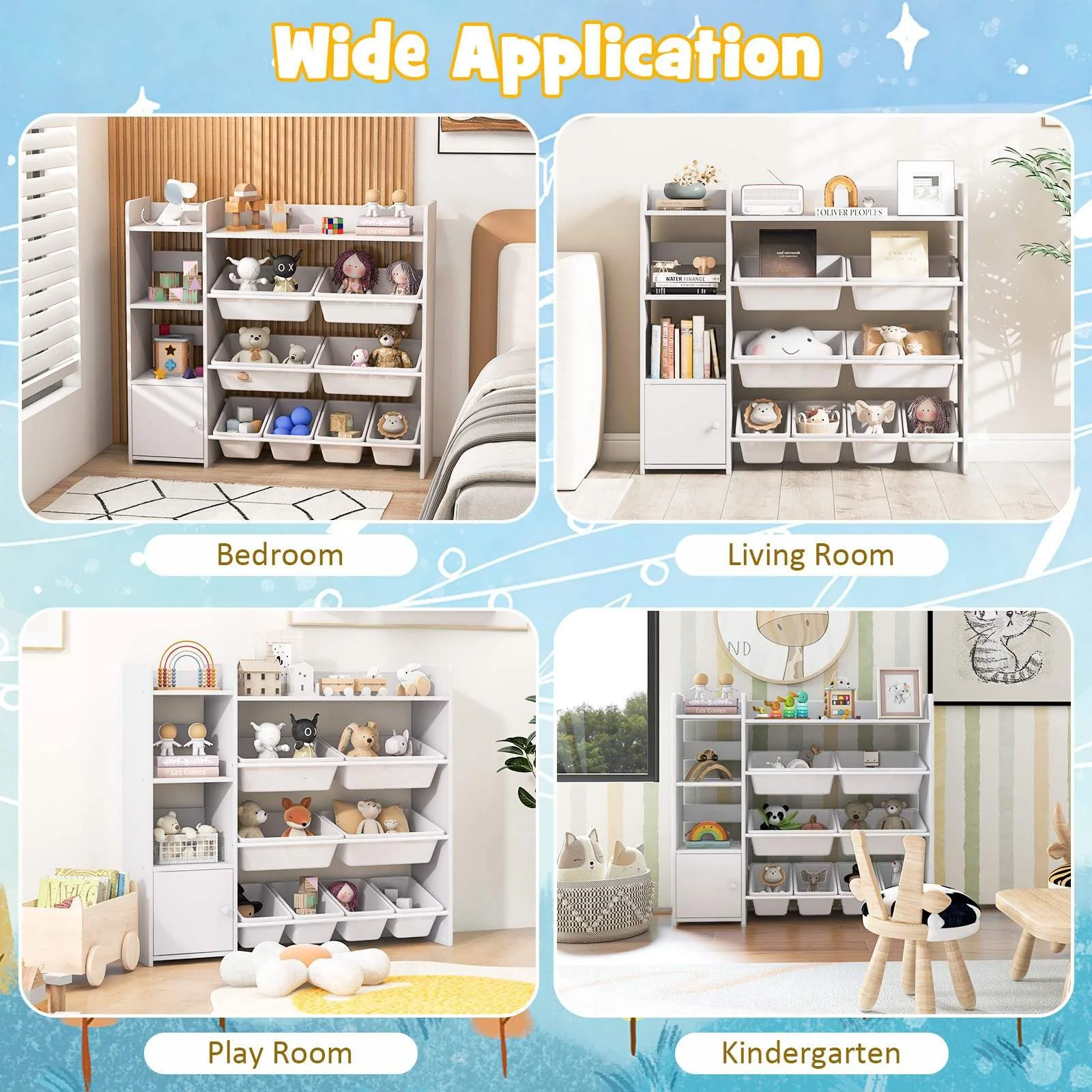 HONEY JOY Kids Bookshelf, Toy Storage Organiser - Image 7