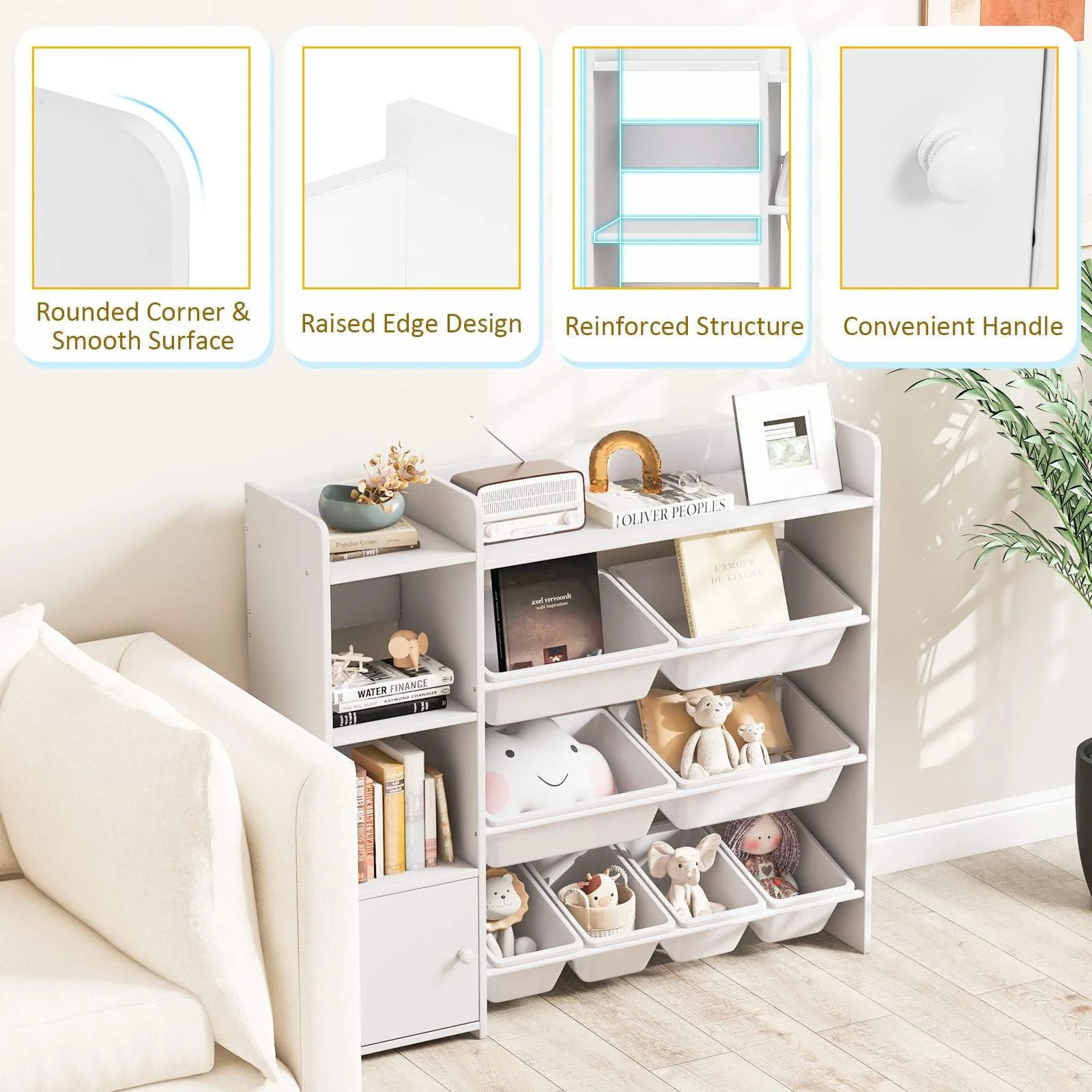 HONEY JOY Kids Bookshelf, Toy Storage Organiser - Image 8