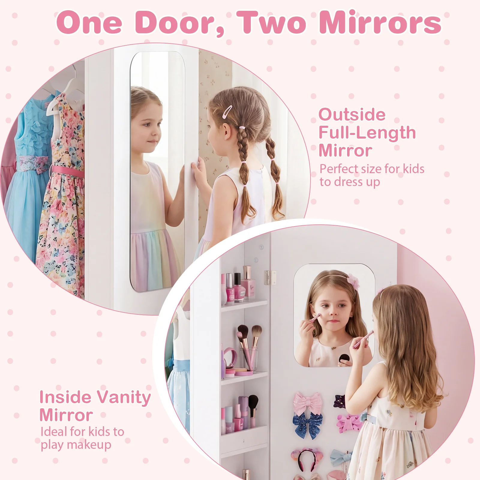 HONEY JOY Kids Clothing Rack with Mirror, Children Dress Up Center - Image 8