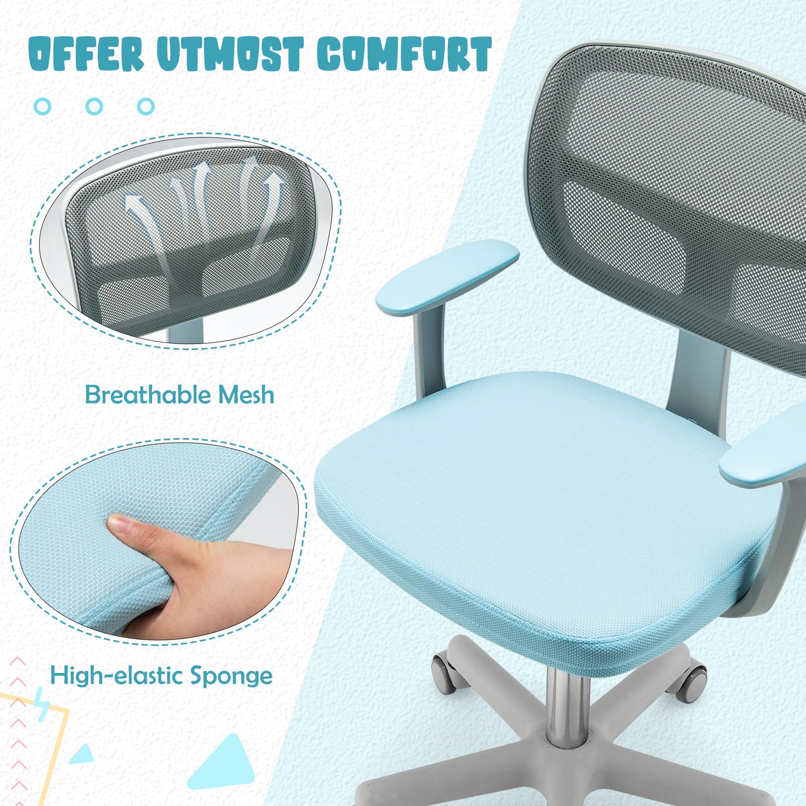 HONEY JOY Kids Desk Chair Children Study Computer Chair with Adjustable Height - Image 6
