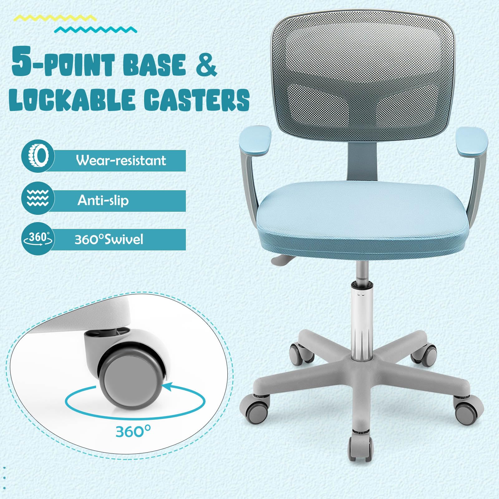 HONEY JOY Kids Desk Chair Children Study Computer Chair with Adjustable Height - Image 7