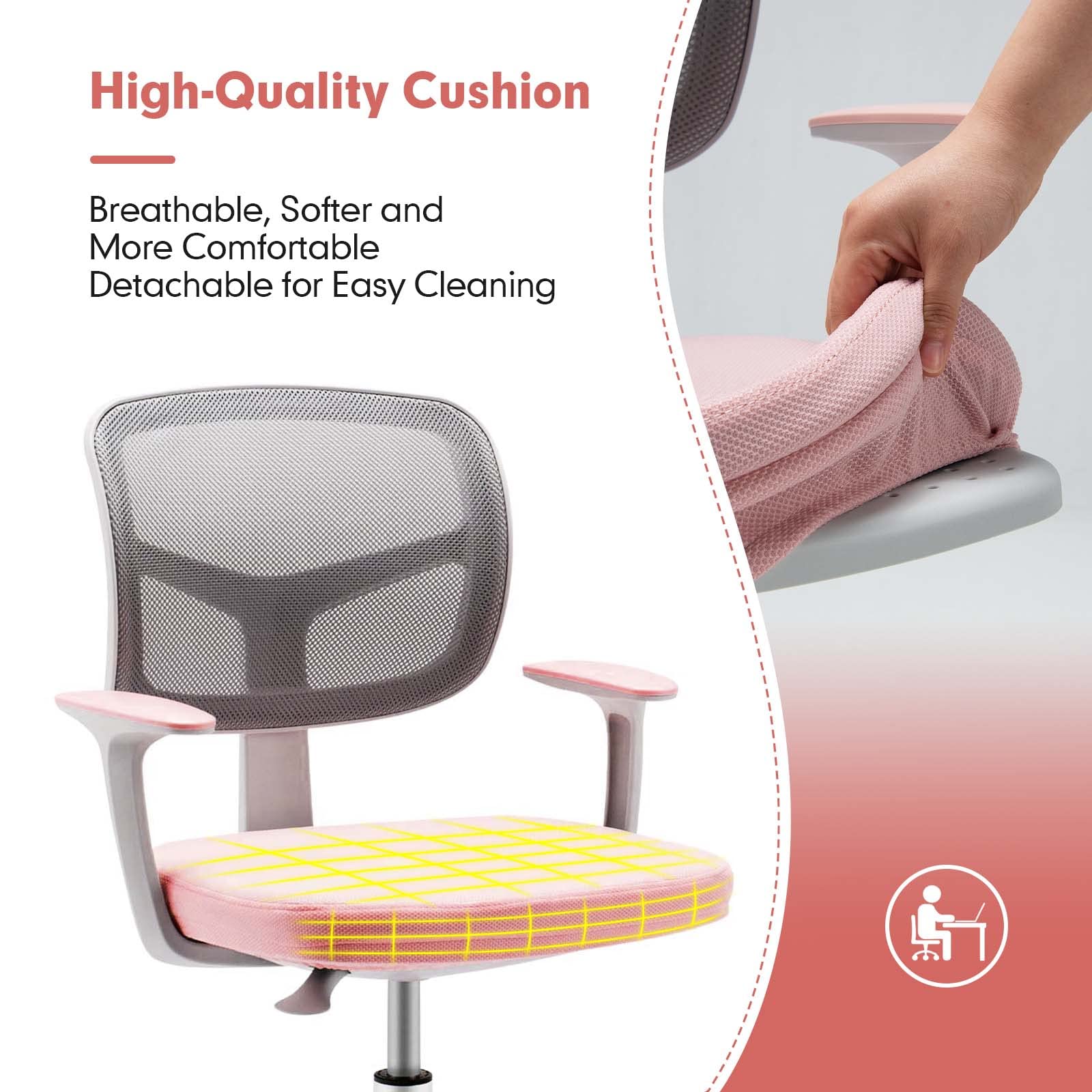 HONEY JOY Kids Desk Chair, Height Adjustable Children Study Chair - Image 6