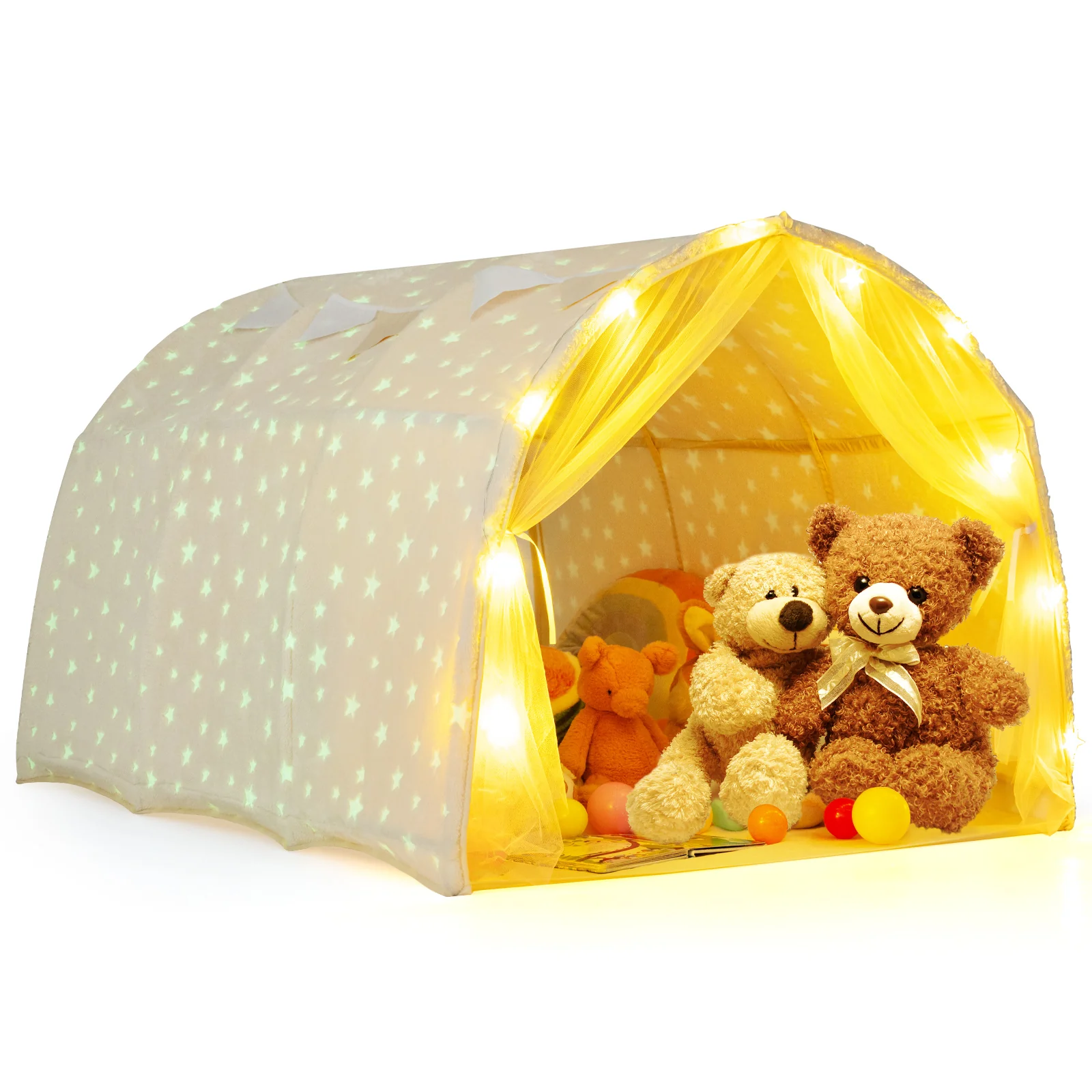 HONEY JOY Kids Dream Bed Tent, Magical Twin Bunk Bed Privacy Space - Image 10