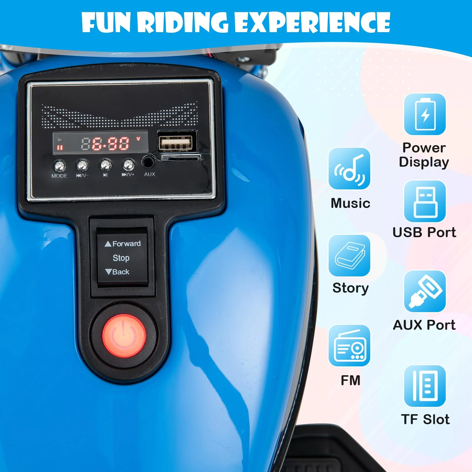 HONEY JOY Kids Electric Motorcycle - Image 3