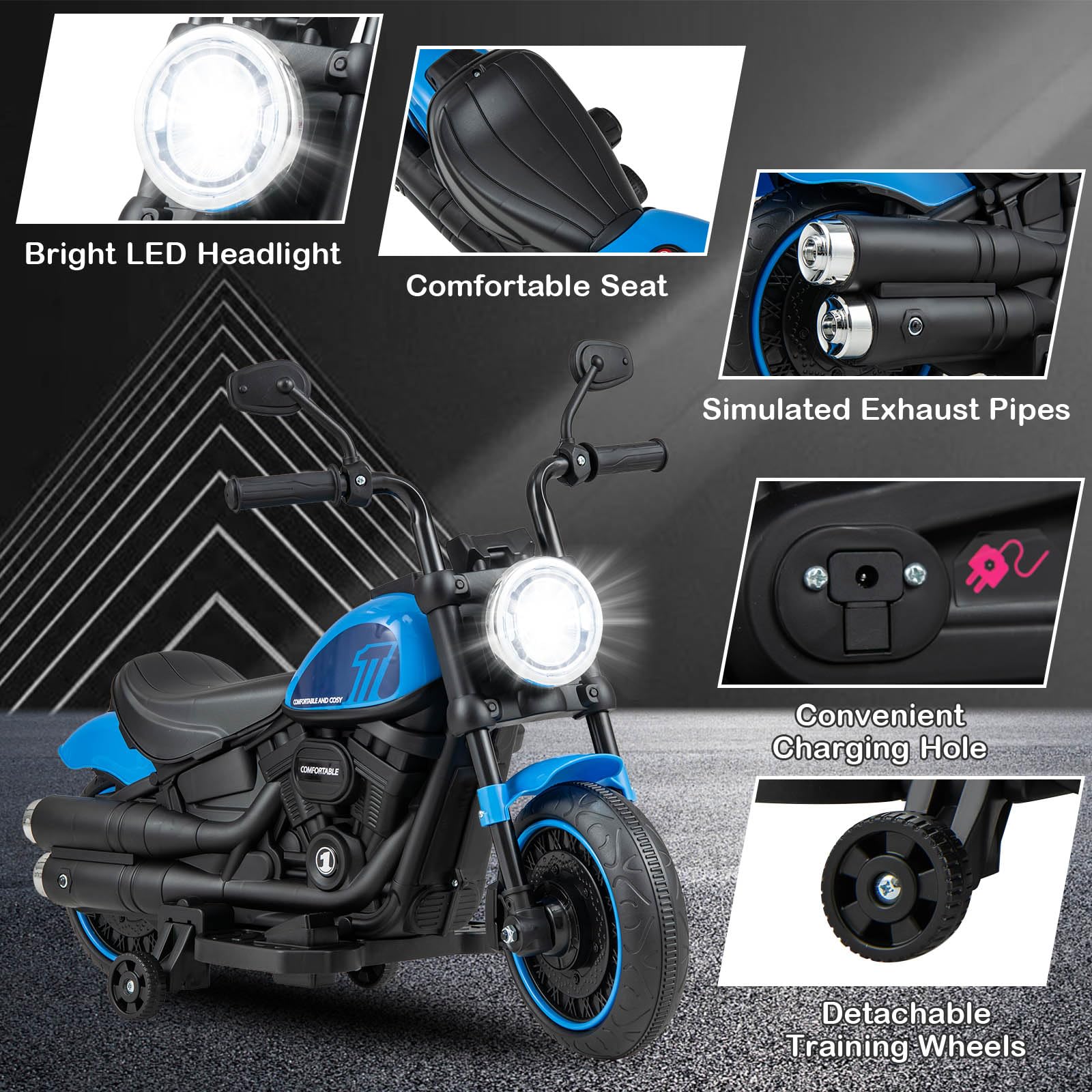HONEY JOY Kids Electric Motorcycle - Image 4