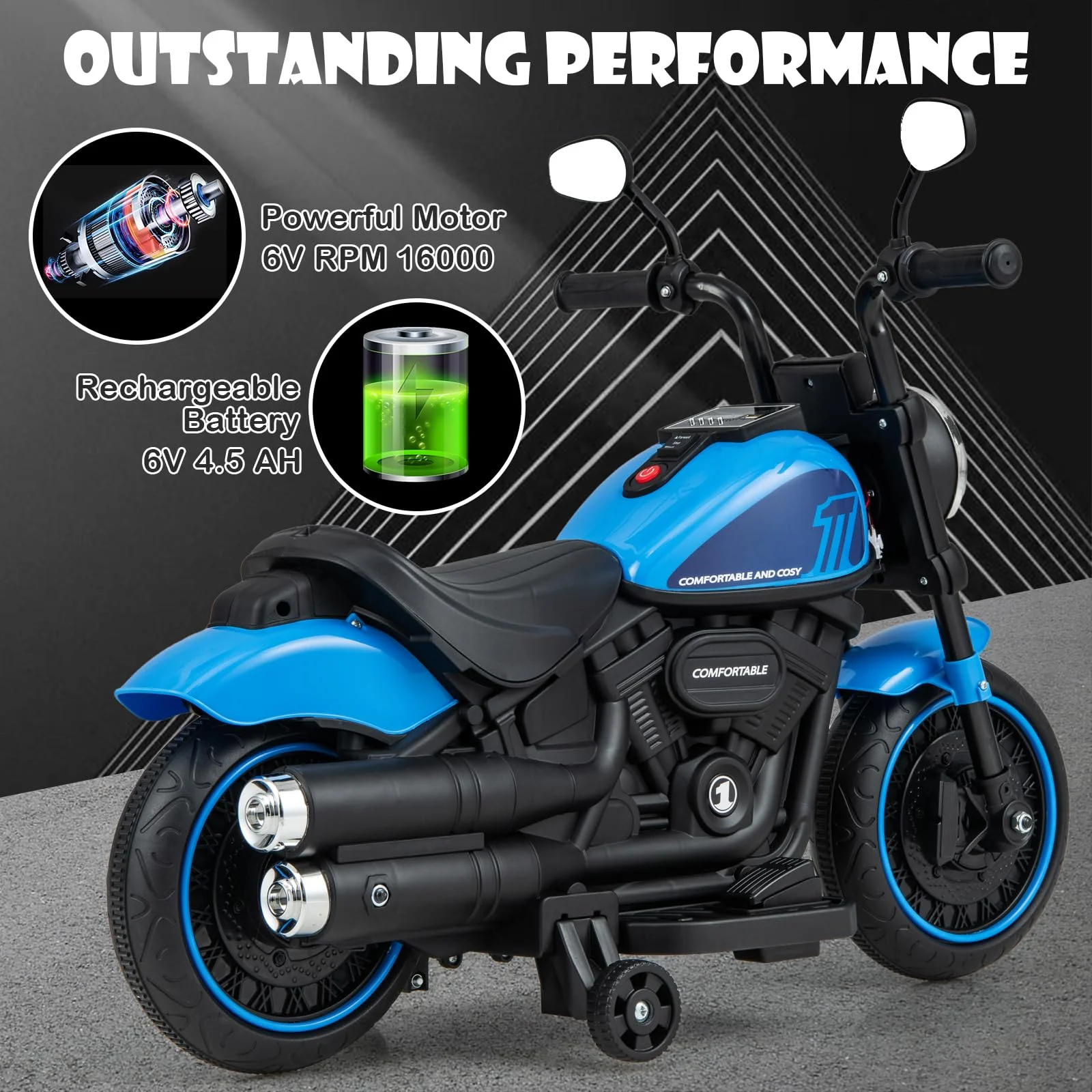 HONEY JOY Kids Electric Motorcycle - Image 6