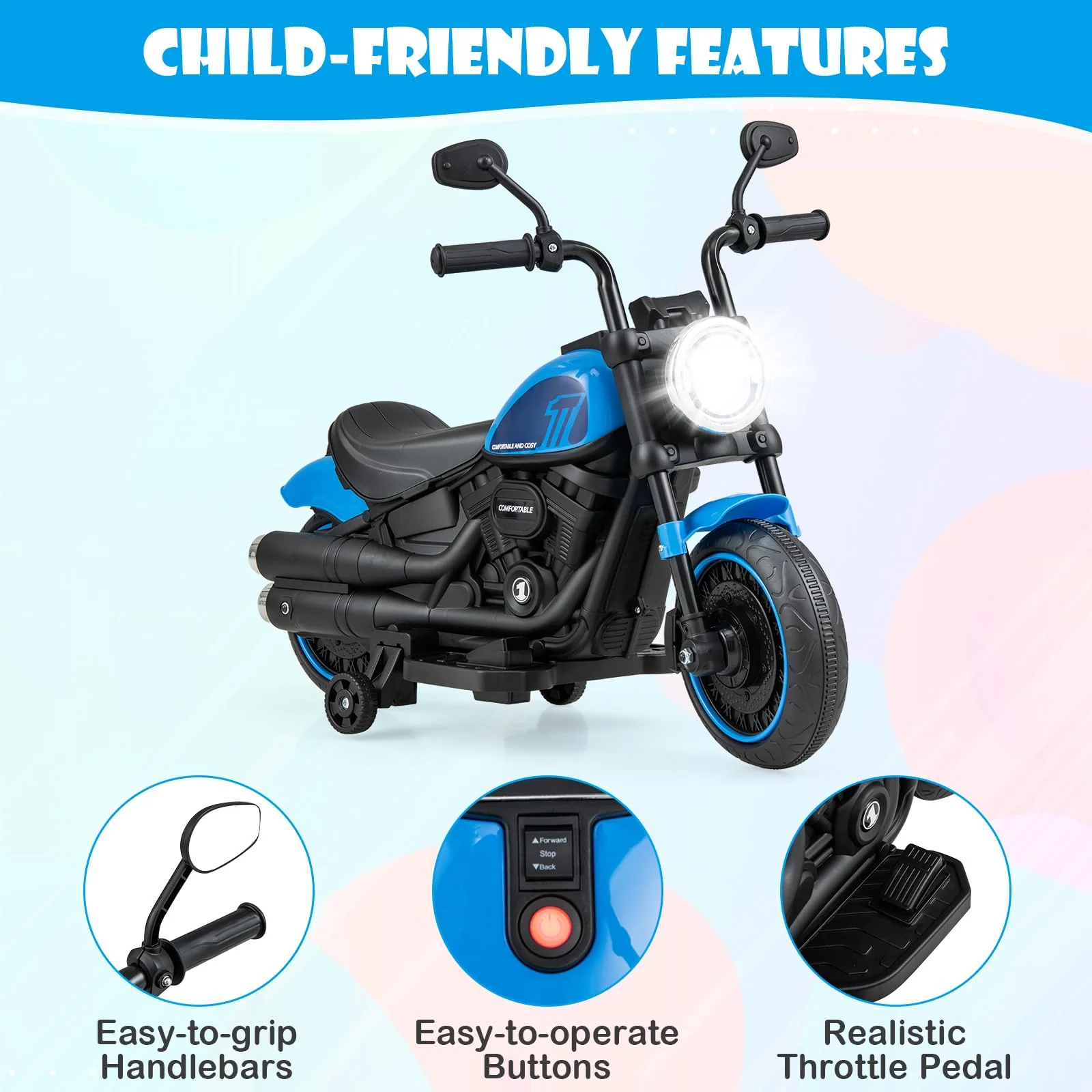 HONEY JOY Kids Electric Motorcycle - Image 9
