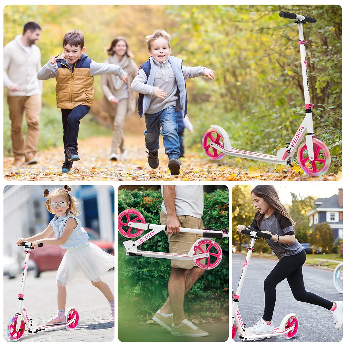 HONEY JOY Kids Folding Kick Scooter, Scooter for Children Teens w/2 Flash Wheels - Image 7