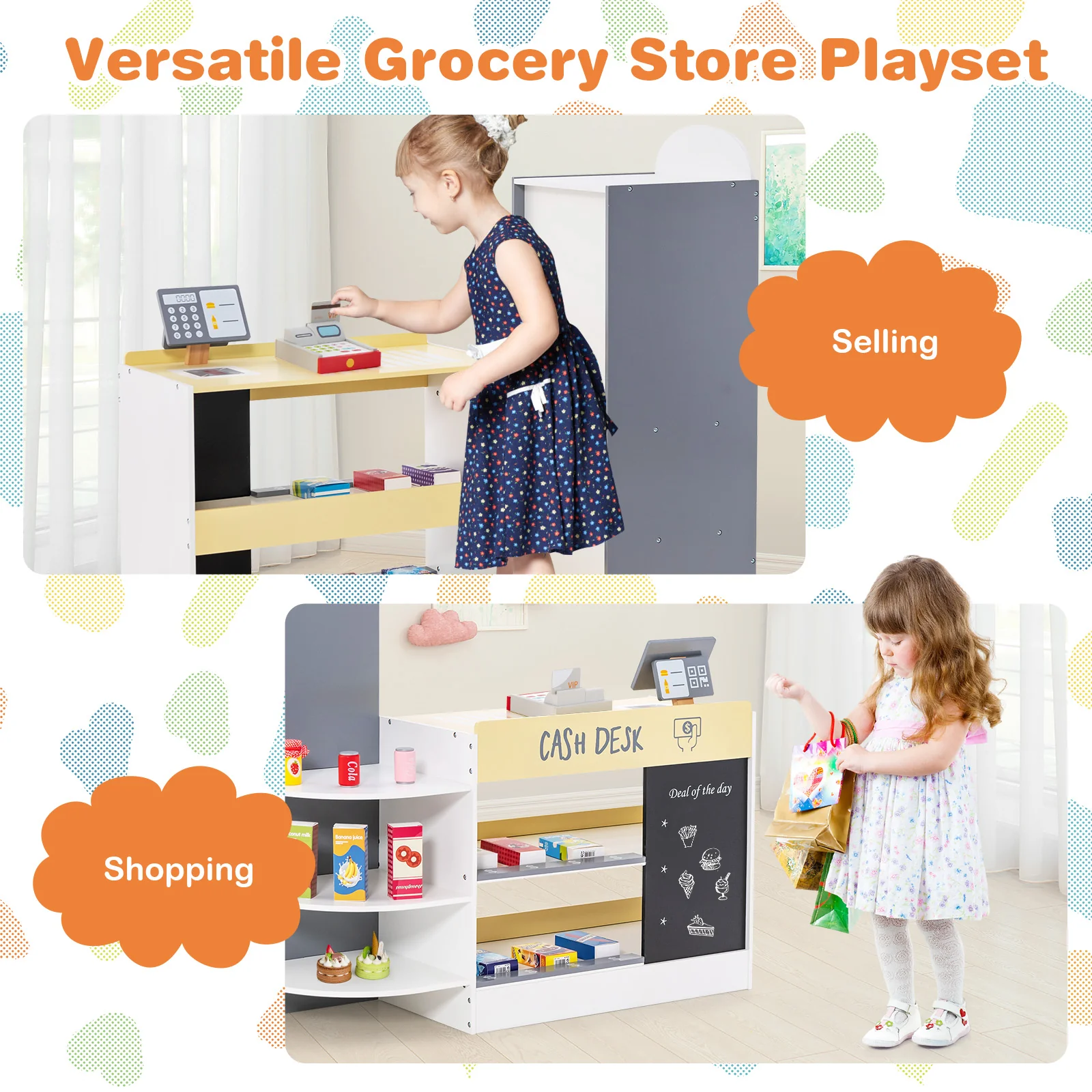 HONEY JOY Kids Grocery Store Playset - Image 4