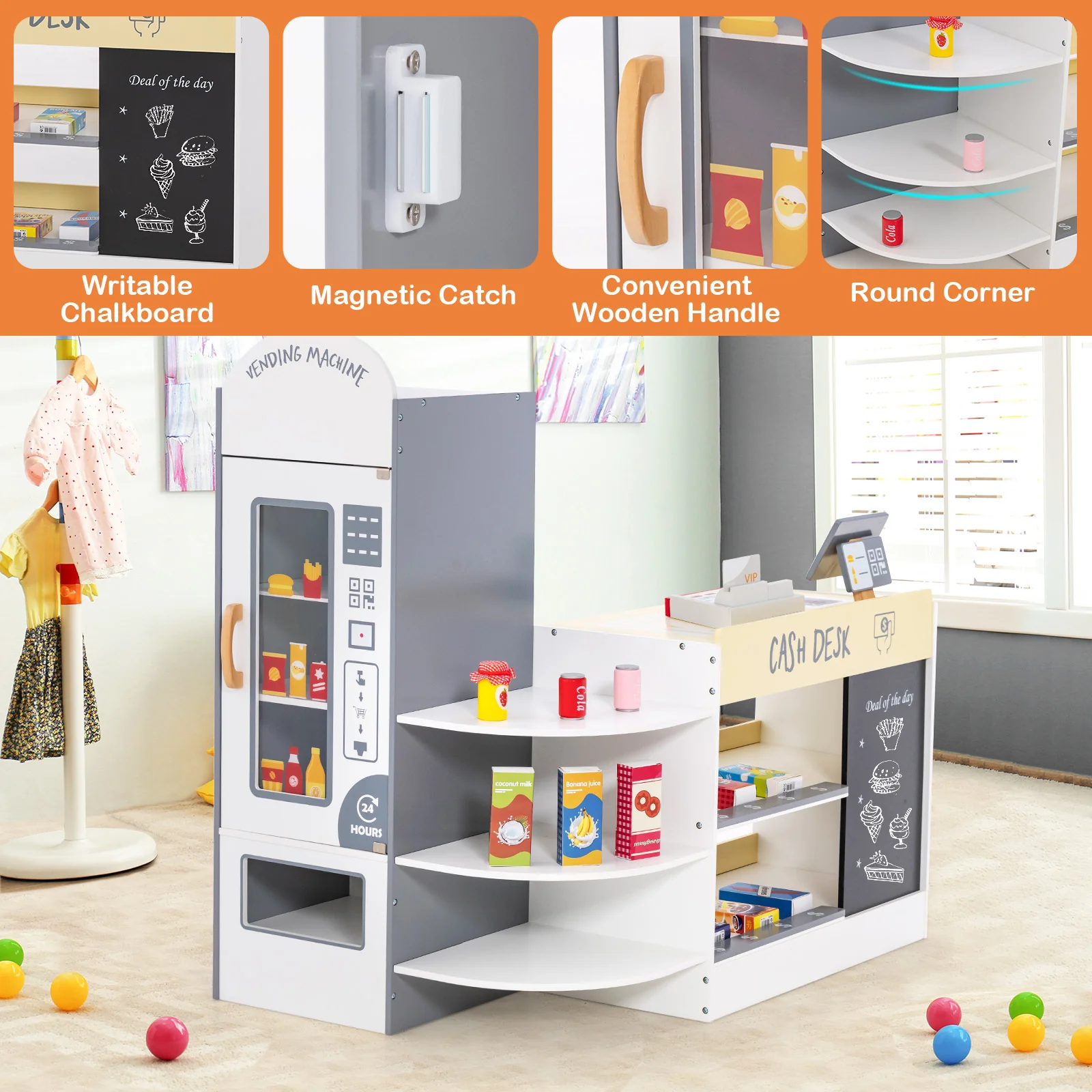 HONEY JOY Kids Grocery Store Playset - Image 8