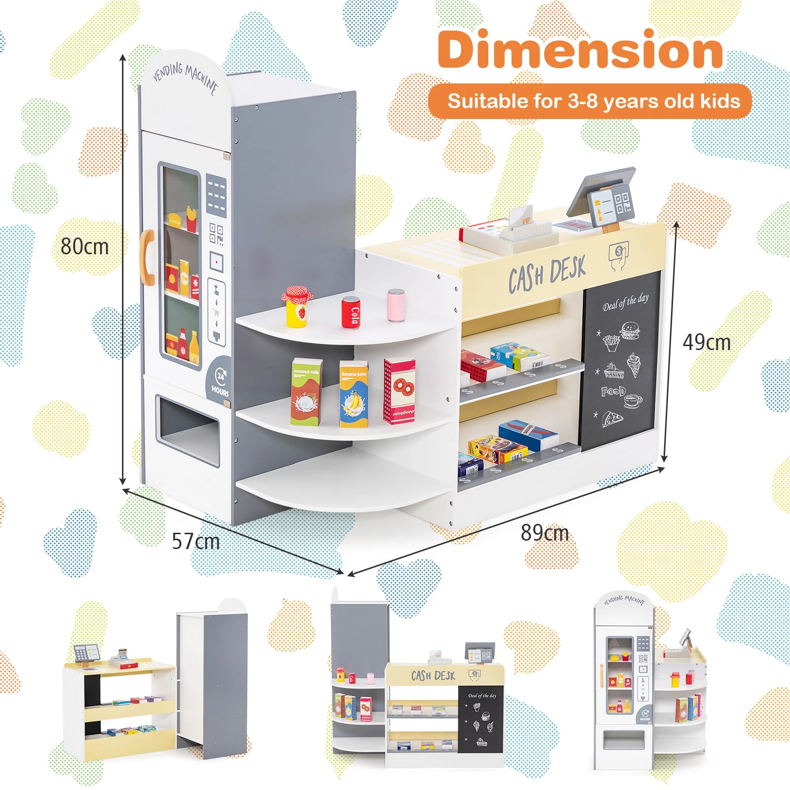 HONEY JOY Kids Grocery Store Playset - Image 9