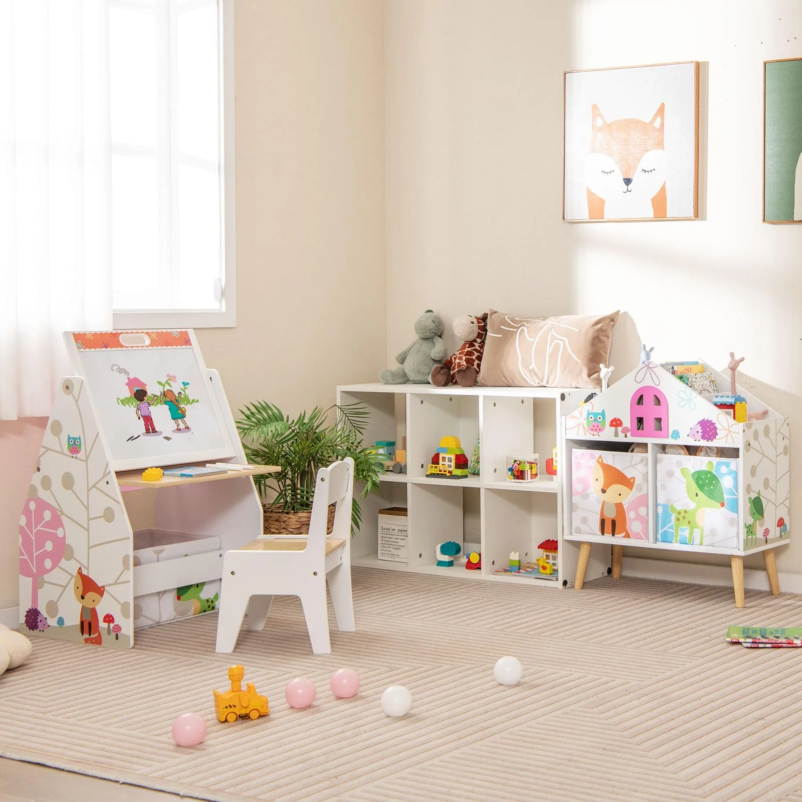 HONEY JOY Kids House-Shaped Bookshelf - Image 2