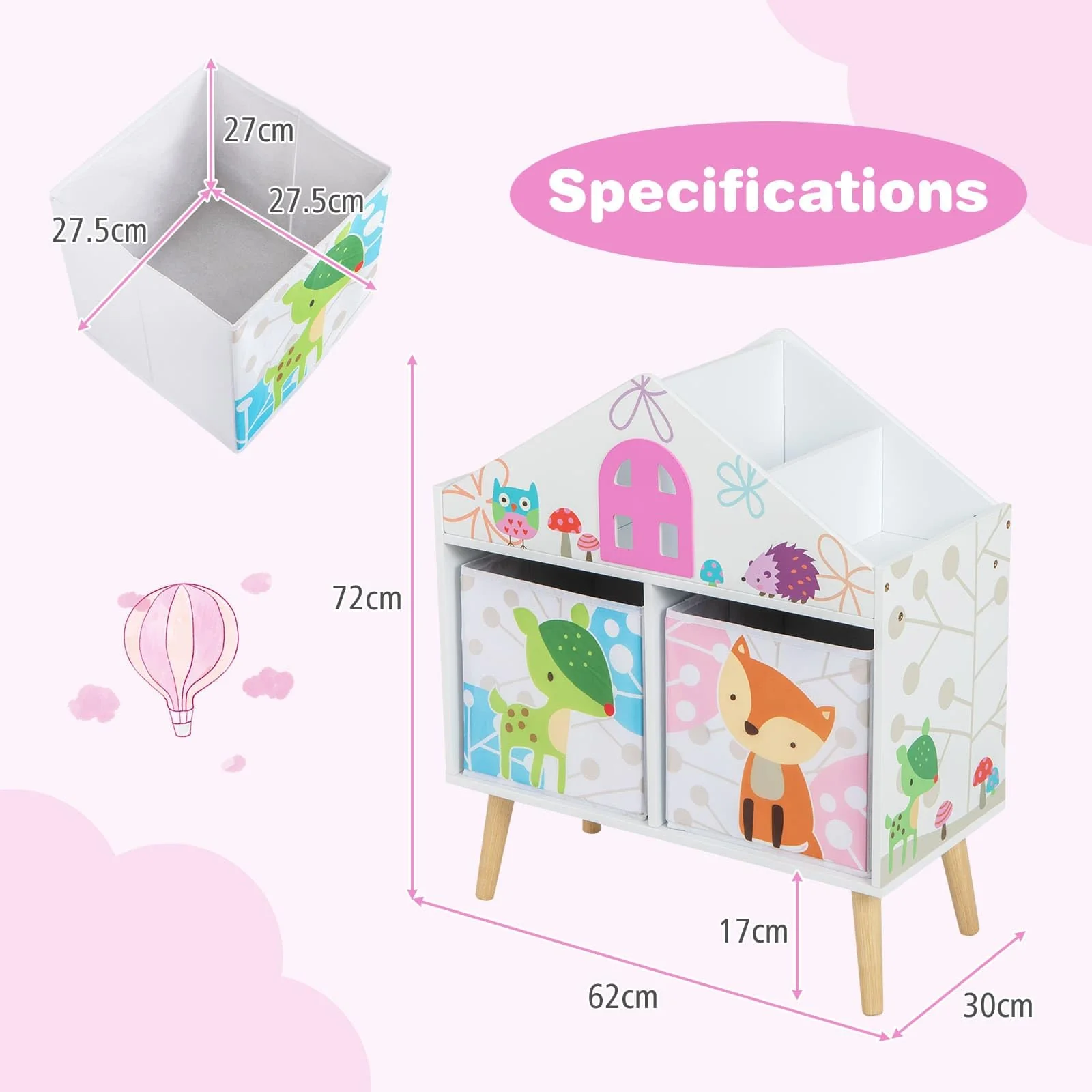 HONEY JOY Kids House-Shaped Bookshelf - Image 4