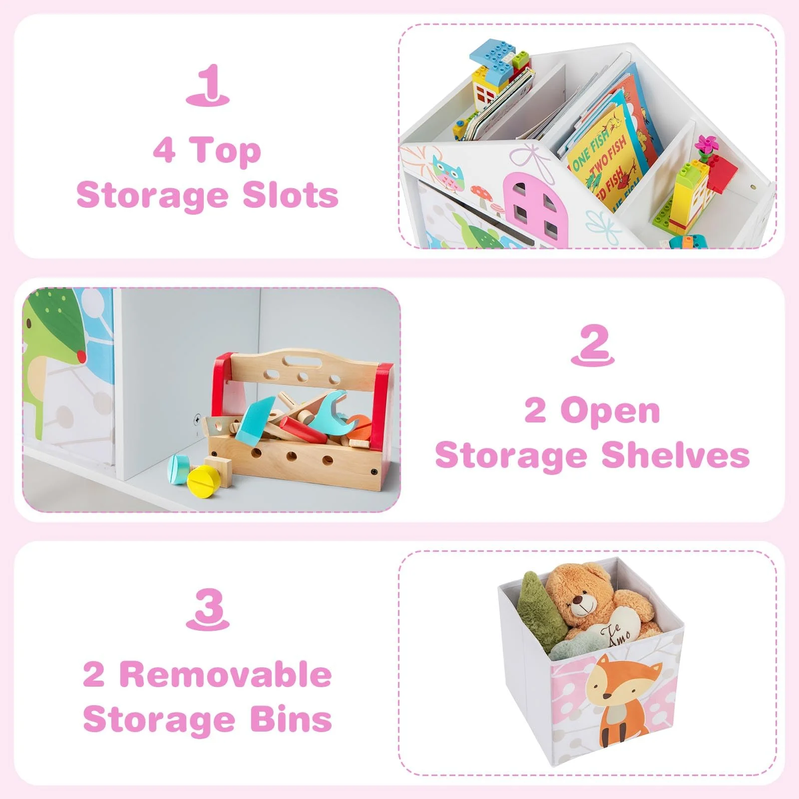 HONEY JOY Kids House-Shaped Bookshelf - Image 5