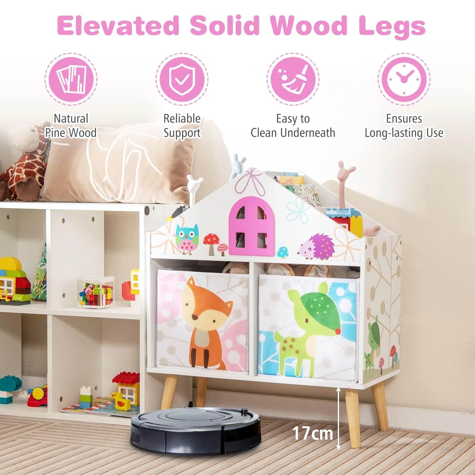 HONEY JOY Kids House-Shaped Bookshelf - Image 6