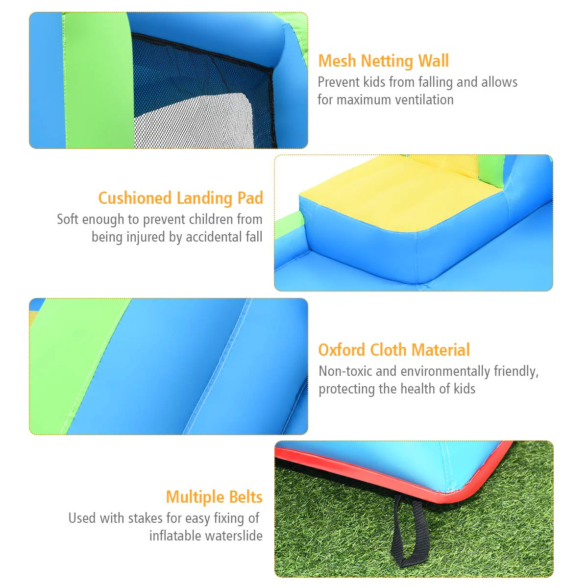 HONEY JOY Kids Inflatable Water Slide, 5 in 1 Giant Water Slide Bouncer Park - Image 8