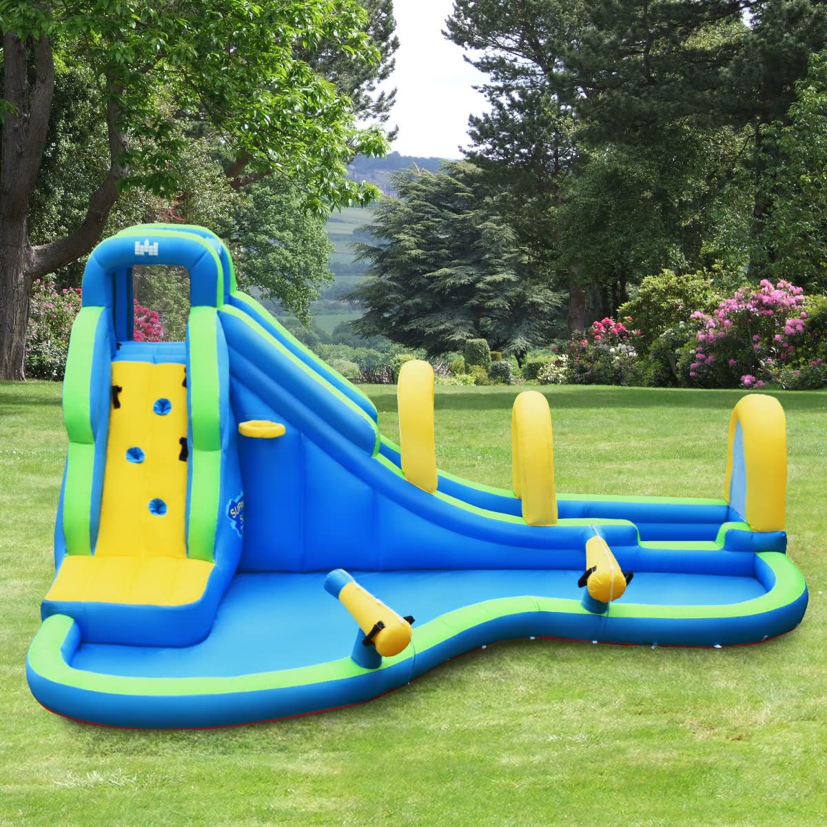 HONEY JOY Kids Inflatable Water Slide, 5 in 1 Giant Water Slide Bouncer Park - Image 9