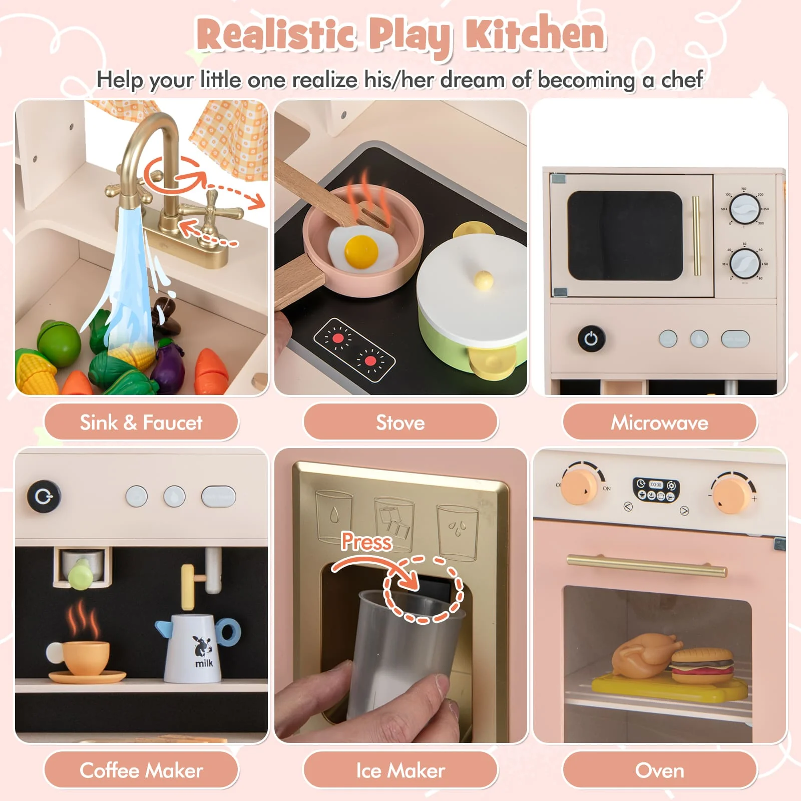 HONEY JOY Kids Kitchen Playset - Image 7