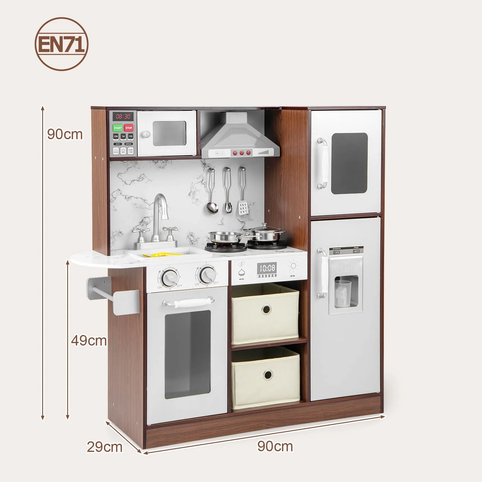 HONEY JOY Kids Kitchen Playset, Modern Toy Kitchen Set - Image 2