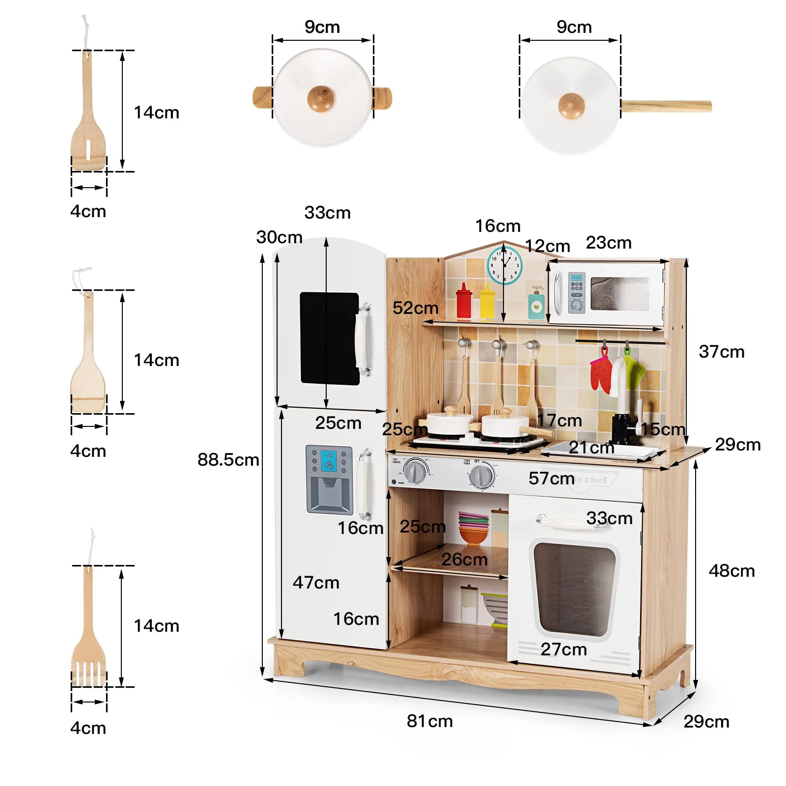 HONEY JOY Kids Kitchen Playset, Pretend Playset W/Realistic Light & Sound - Image 6