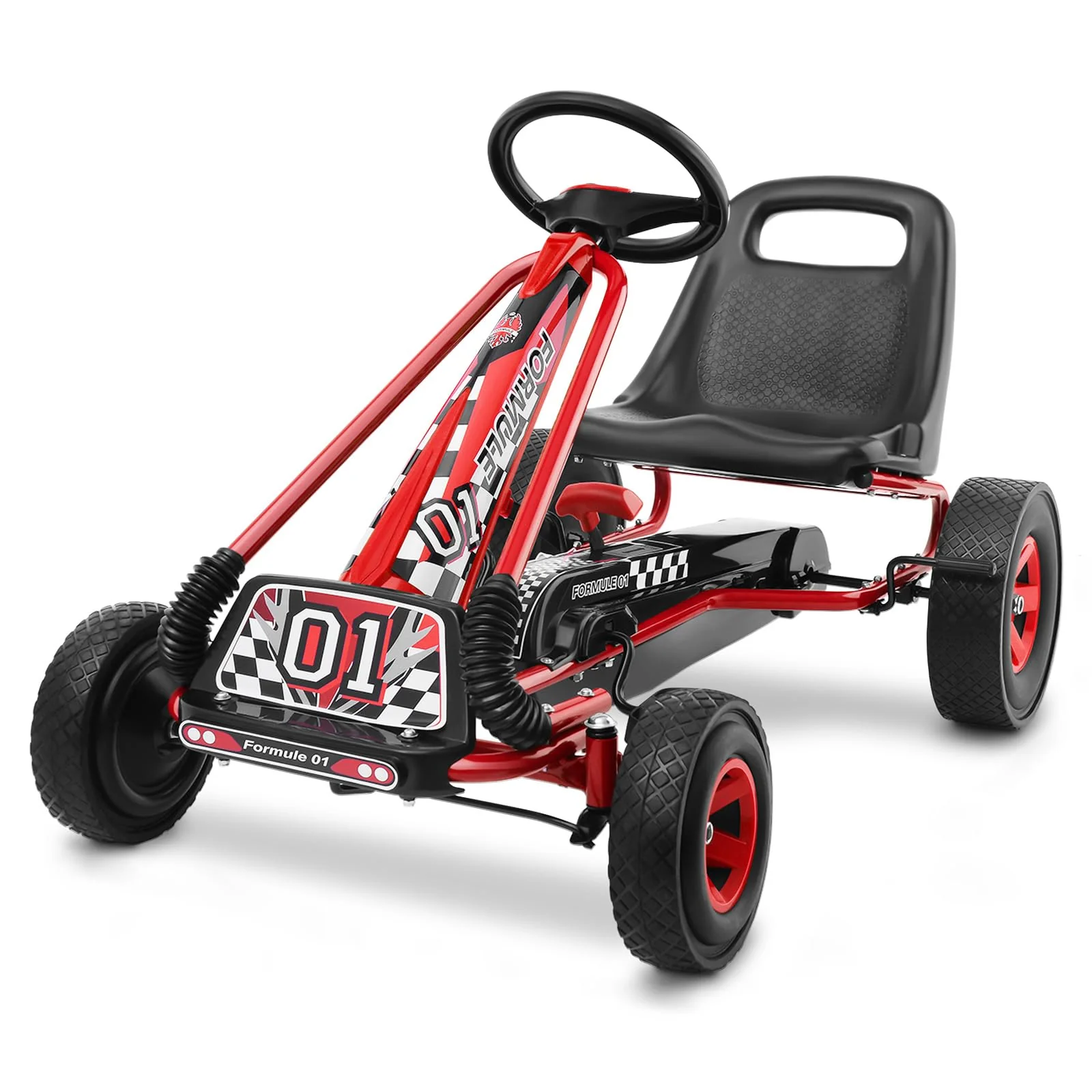 HONEY JOY Kids Pedal Go Kart, 4 Wheel Pedal Powered Ride On Toys - Image 10