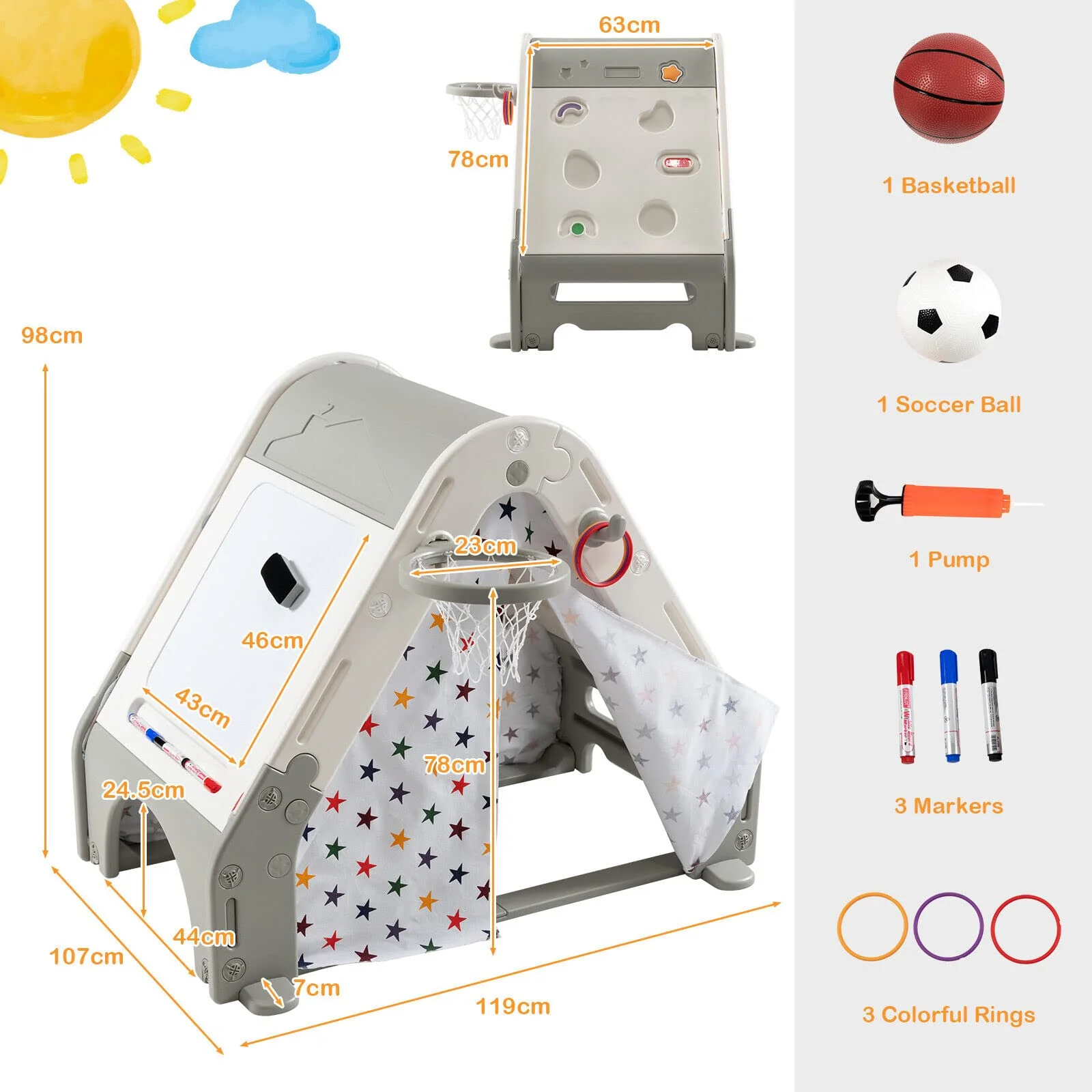 HONEY JOY Kids Play Tent, Hideaway Playhouse for Children - Image 5