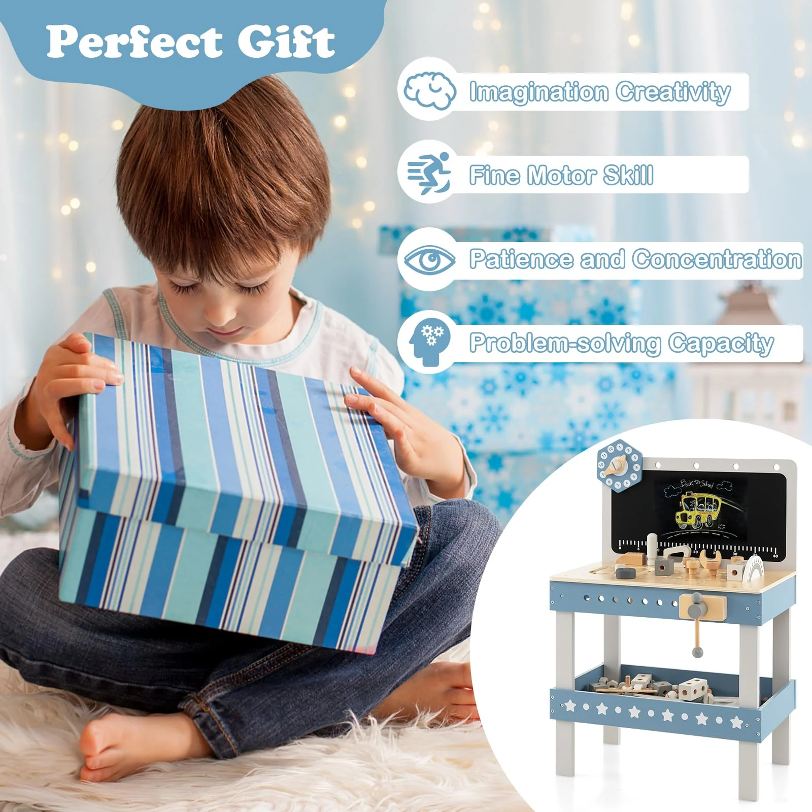 HONEY JOY Kids Play Tool Workbench Set - Image 3