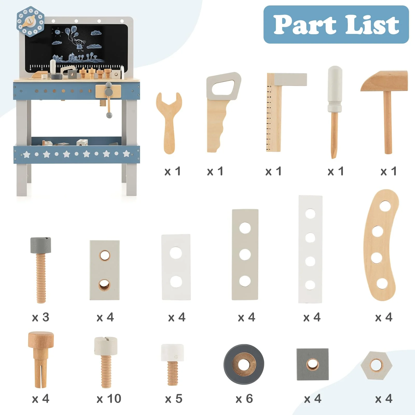 HONEY JOY Kids Play Tool Workbench Set - Image 7