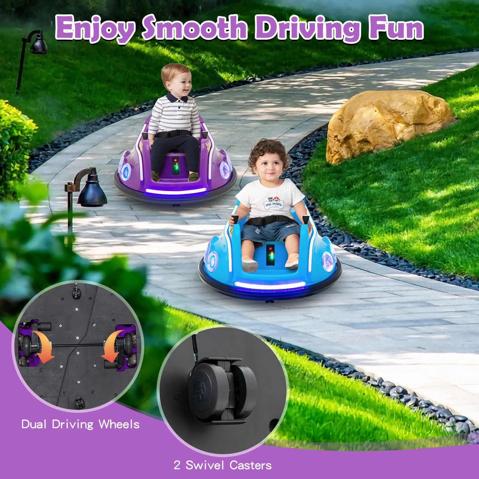 HONEY JOY Kids Ride On Car, 12V Electric Bumper Car for Children W/Remote Control, 360 Degree Spin - Image 12