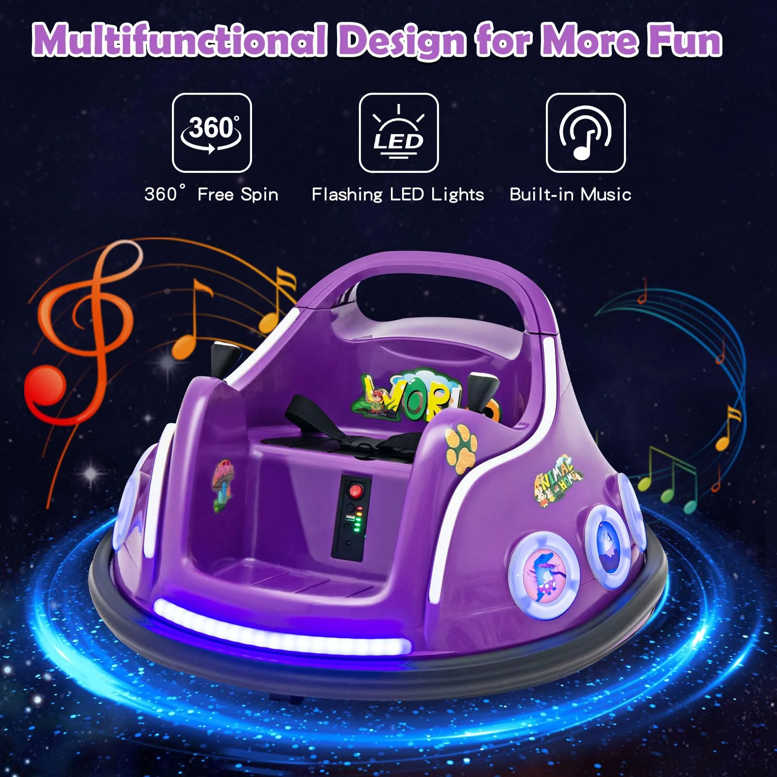 HONEY JOY Kids Ride On Car, 12V Electric Bumper Car for Children W/Remote Control, 360 Degree Spin - Image 17