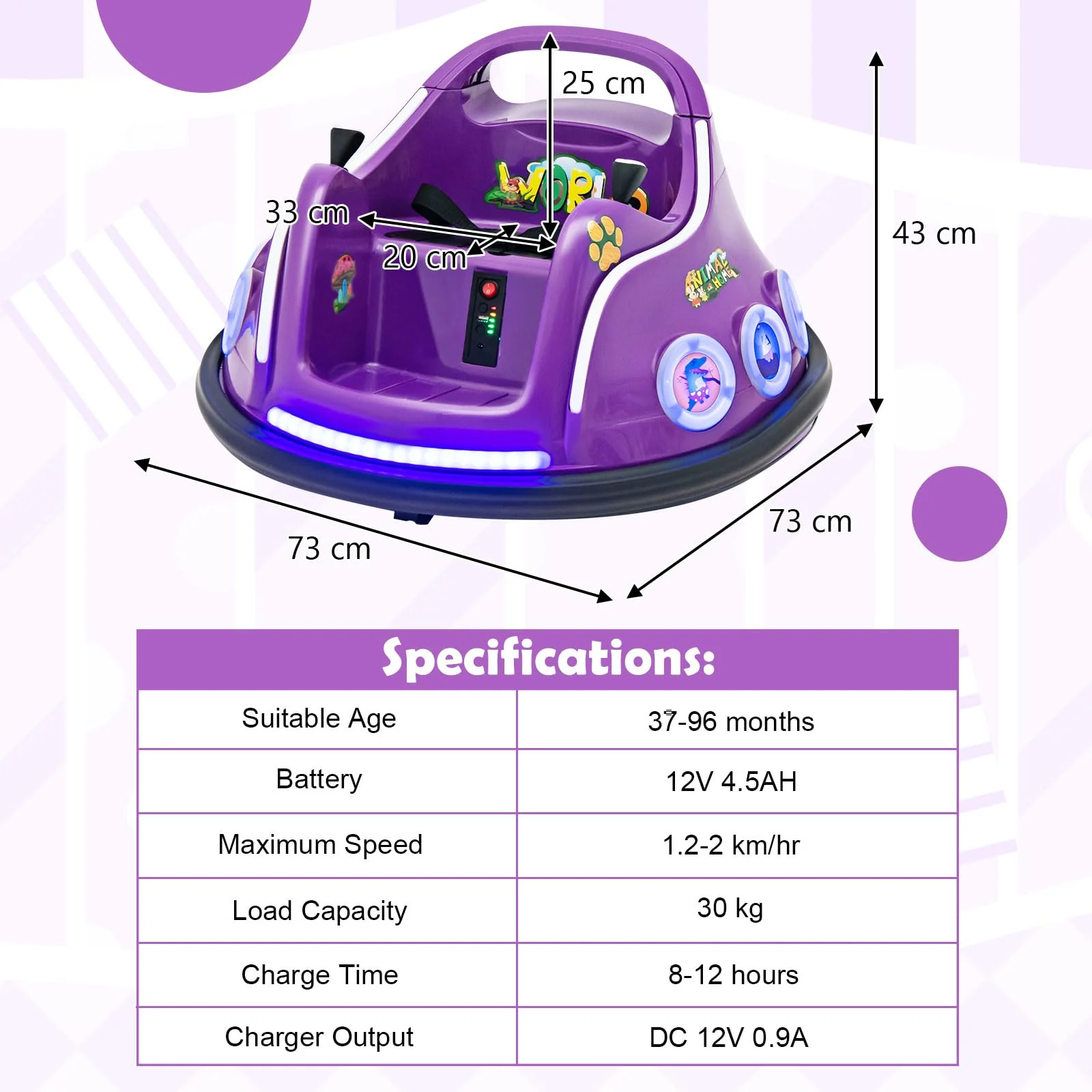 HONEY JOY Kids Ride On Car, 12V Electric Bumper Car for Children W/Remote Control, 360 Degree Spin - Image 19