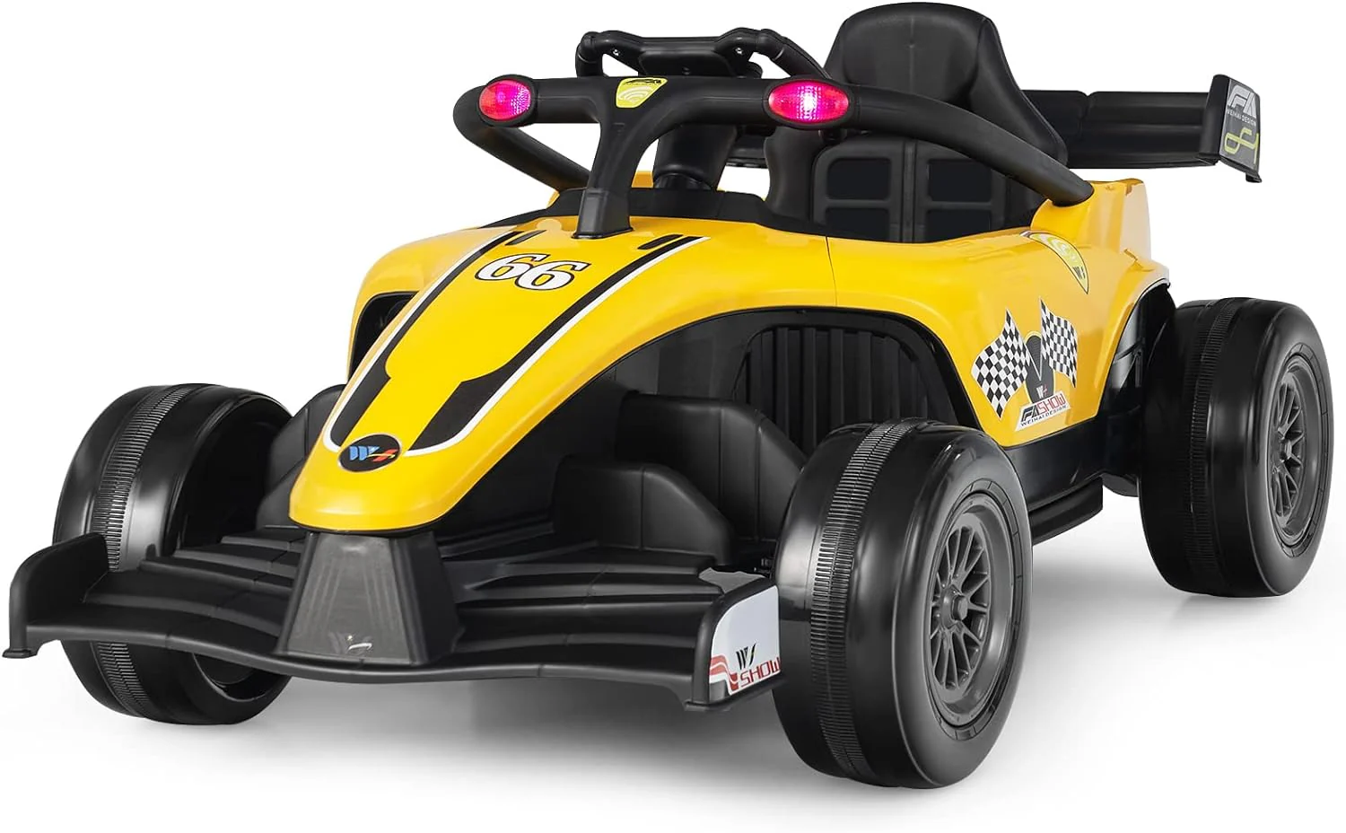 HONEY JOY Kids Ride On Car, 12V Electric Racing Truck w/Remote Control, Spring Suspension - Image 10