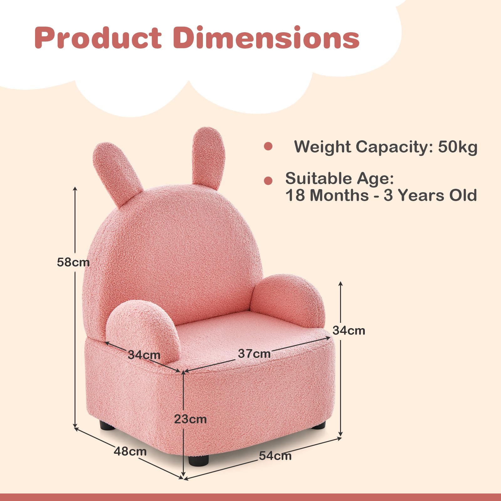 HONEY JOY Kids Sofa, Toddler Armchair Chair for Boys Girls - Image 4