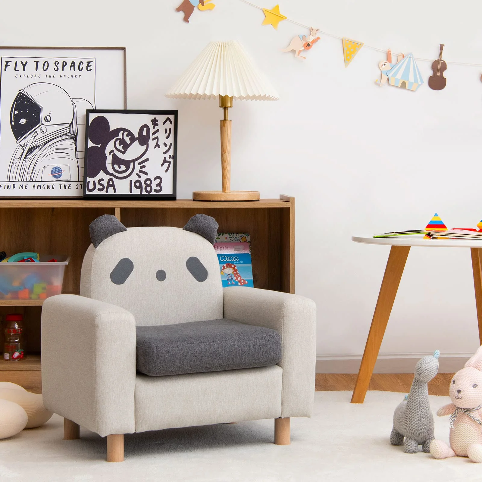 HONEY JOY Kids Sofa, Toddler Chair w/Solid Wood Frame, Thick Cushion, Child Armchair for Play Room - Image 2