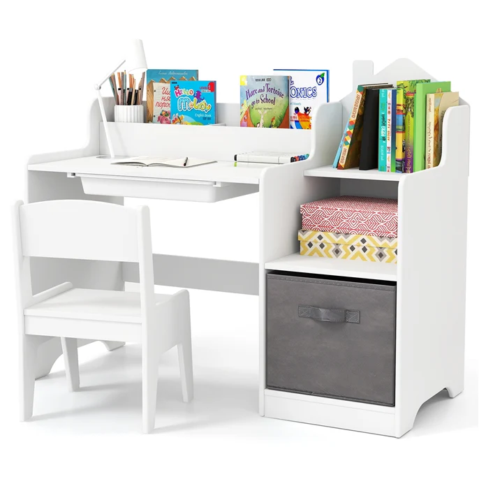 HONEY JOY Kids Study Desk and Chair Set, Children Study Table - Image 10