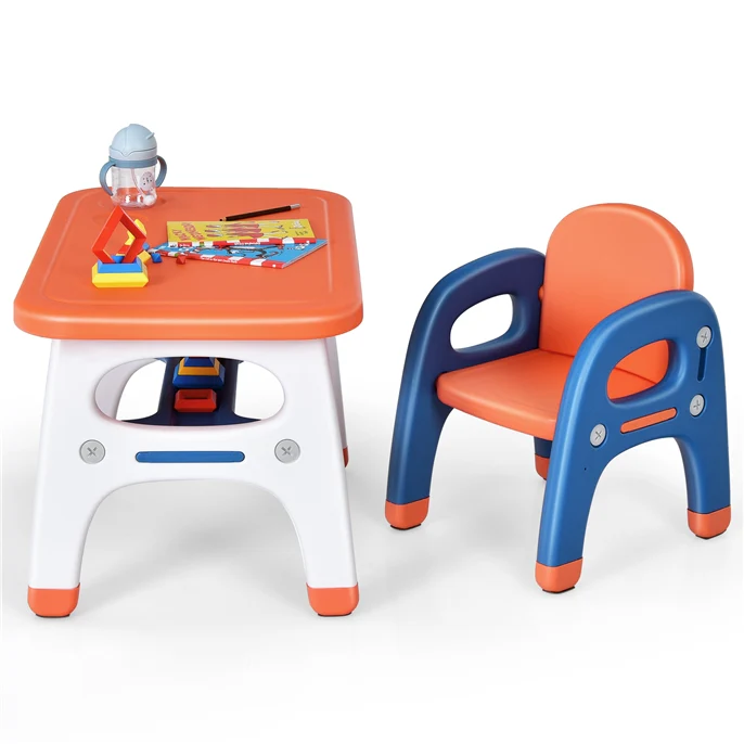 HONEY JOY Kids Table and Chair Set, Kids Activity Table w/Cute Dinosaur Shape Chair - Image 10