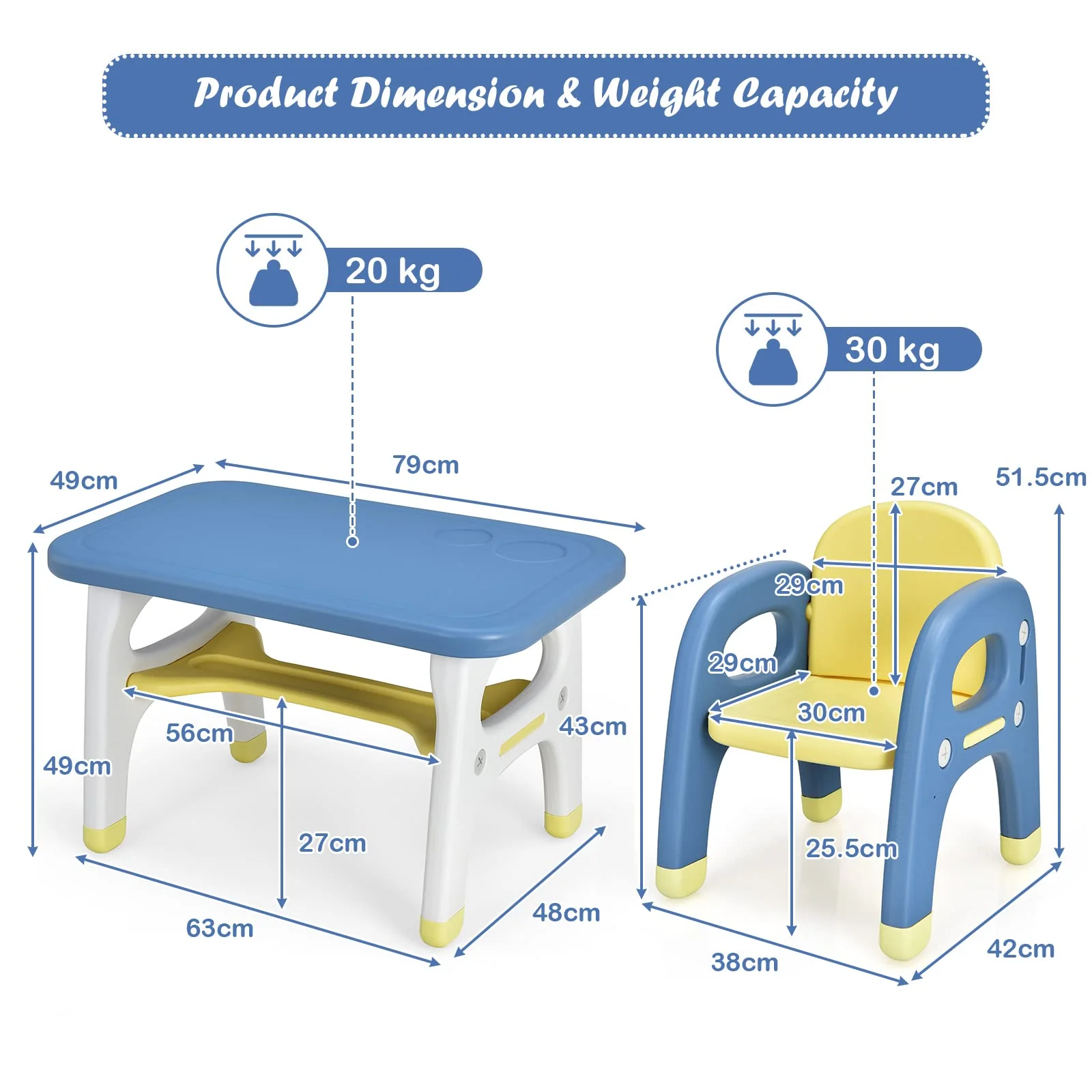 HONEY JOY Kids Table and Chair Set, Kids Activity Table w/Cute Dinosaur Shape Chair - Image 6