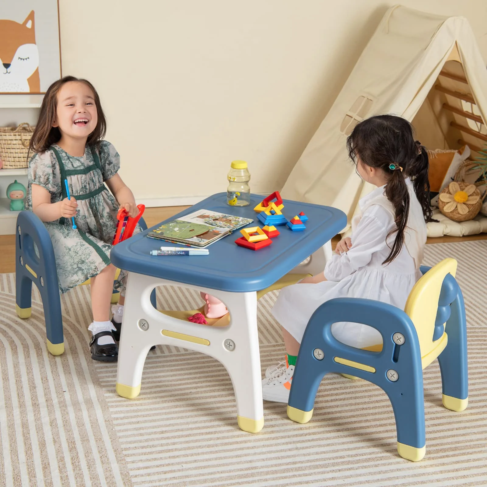 HONEY JOY Kids Table and Chairs Set - Image 2