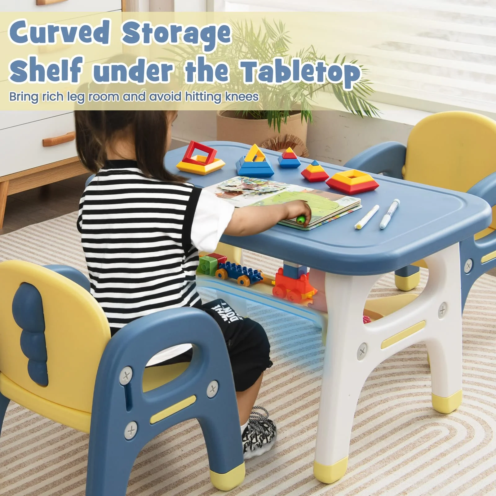 HONEY JOY Kids Table and Chairs Set - Image 4