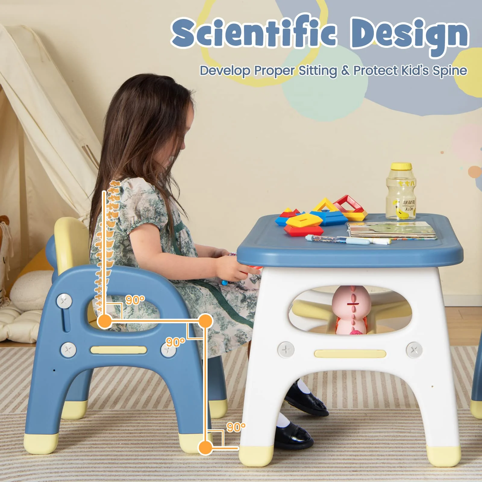 HONEY JOY Kids Table and Chairs Set - Image 5