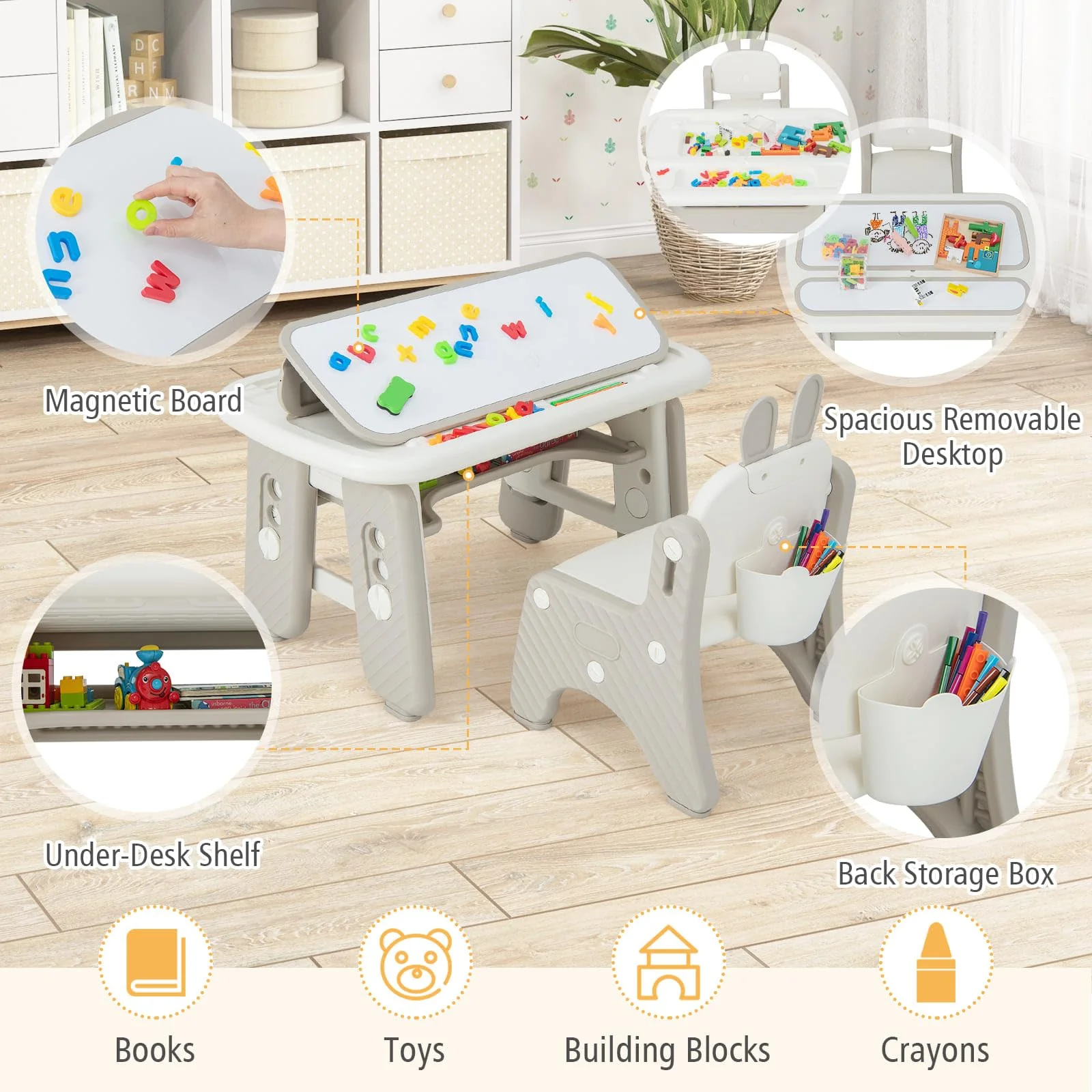 HONEY JOY Kids Table & Chair Set - Image 4