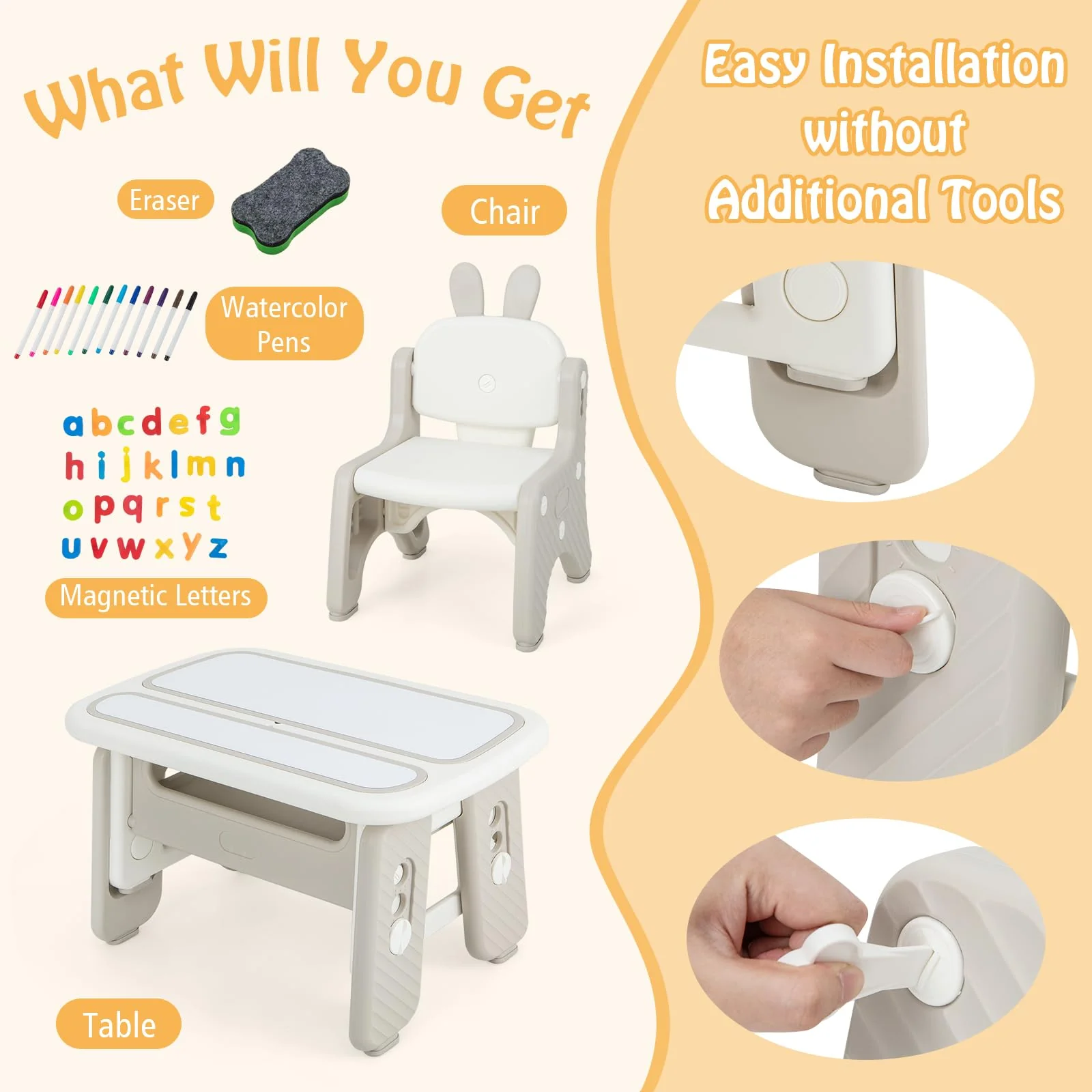HONEY JOY Kids Table & Chair Set - Image 6