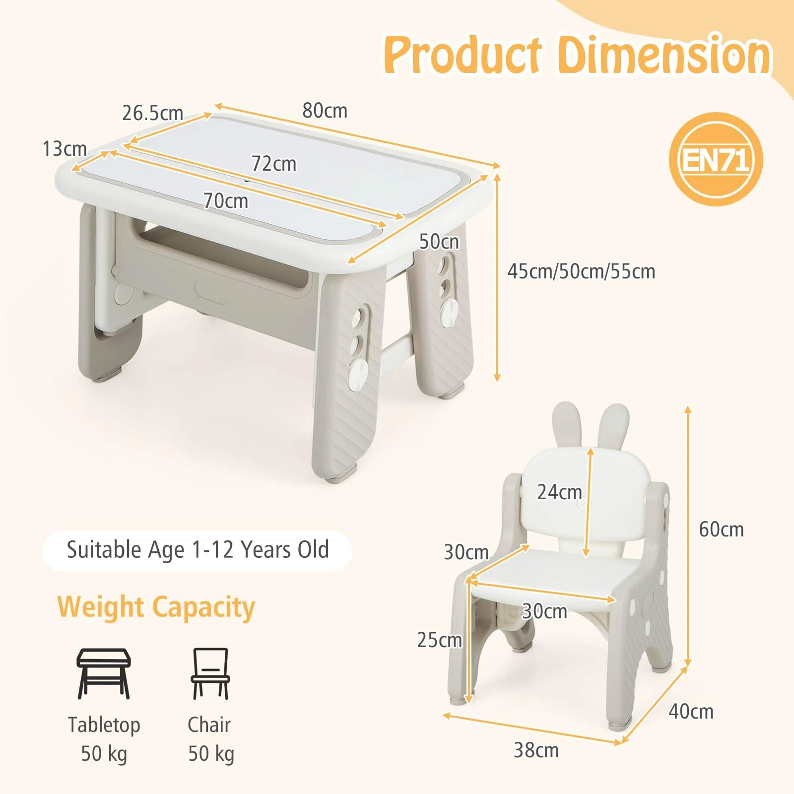 HONEY JOY Kids Table & Chair Set - Image 7