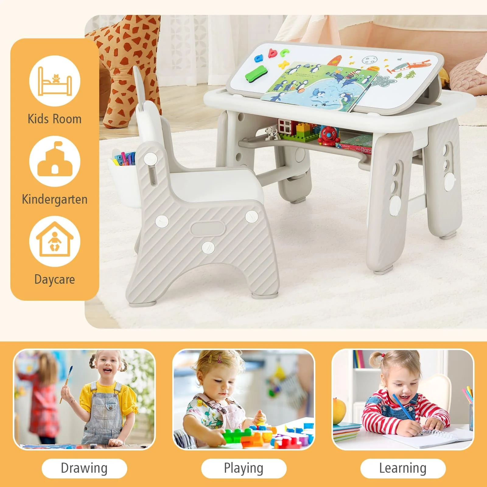 HONEY JOY Kids Table & Chair Set - Image 9